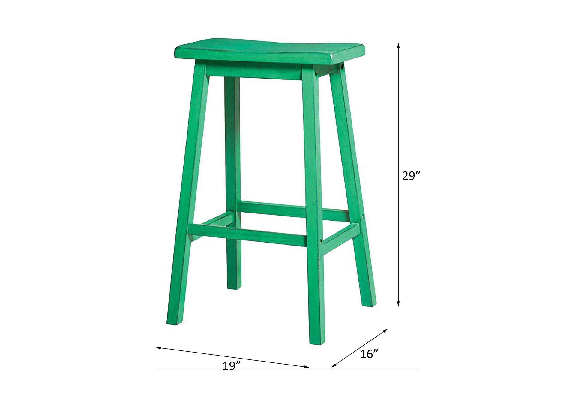 Gaucho Bar Stool - Set of 2, Antique Green, 29