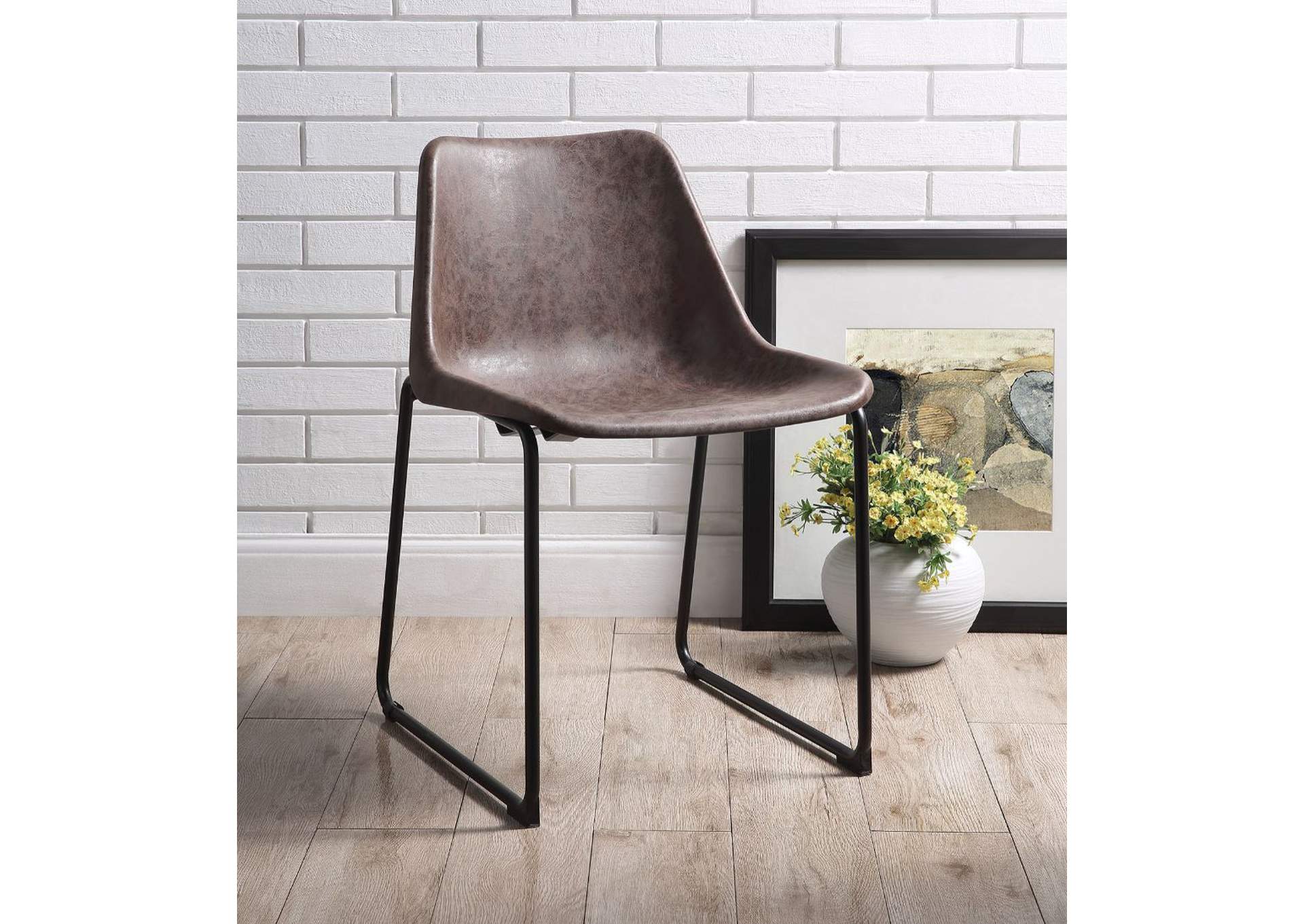 Valgus Side Chair - Set of 2, Vintage Mocha and Black image 1