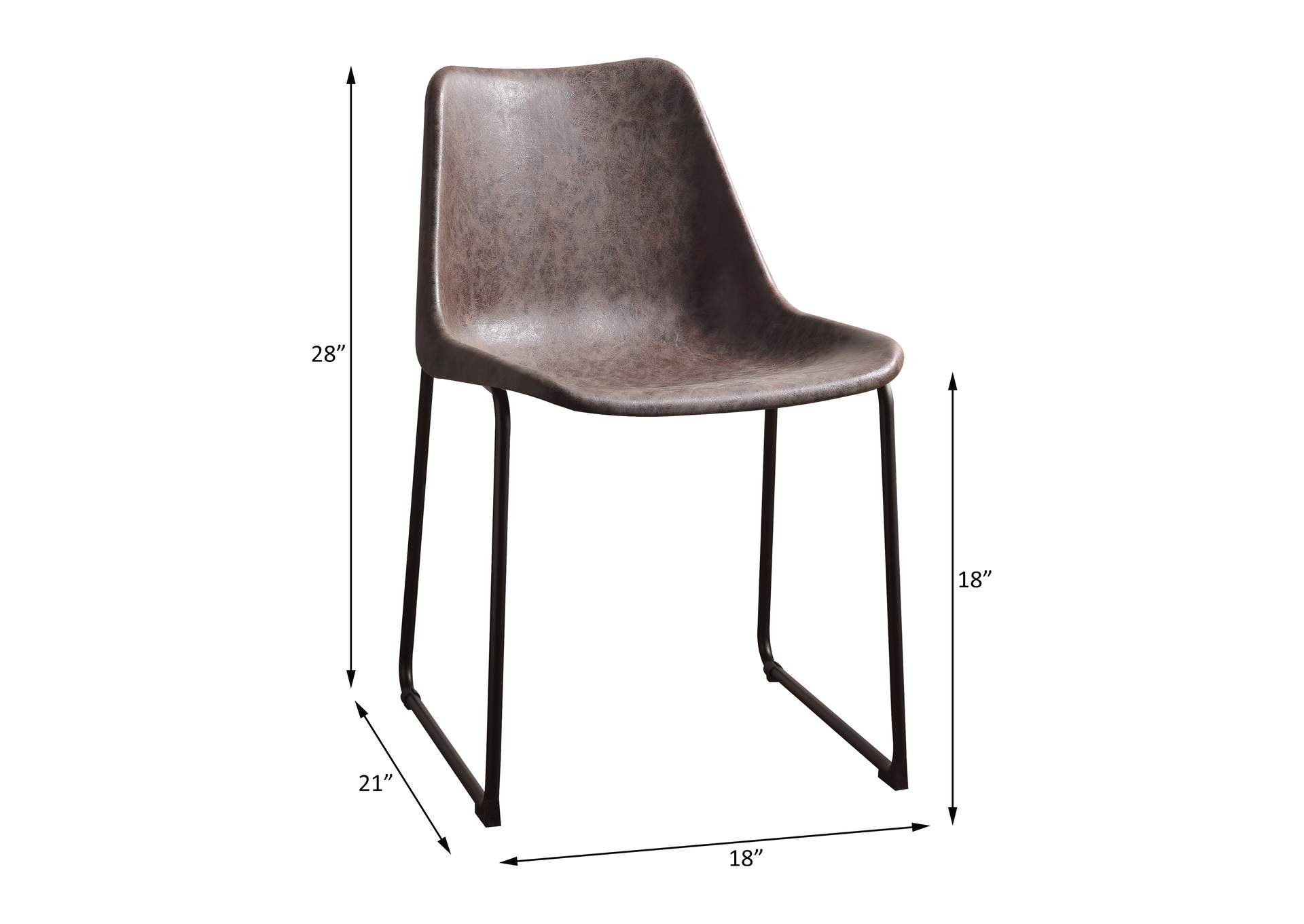 Valgus Side Chair - Set of 2, Vintage Mocha and Black image 3