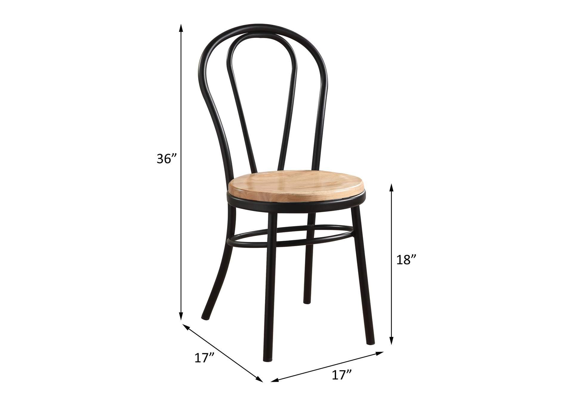 Jakia Side Chair - Set of 2, Black and Natural image 3