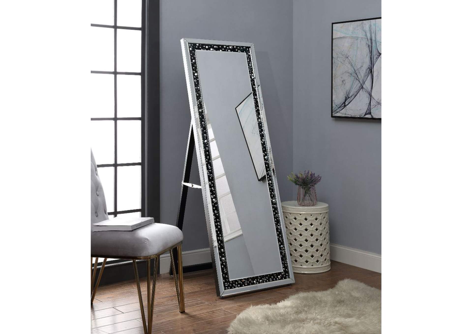 Noor Accent Mirror - Floor, Mirrored and Faux Gemstones image 6