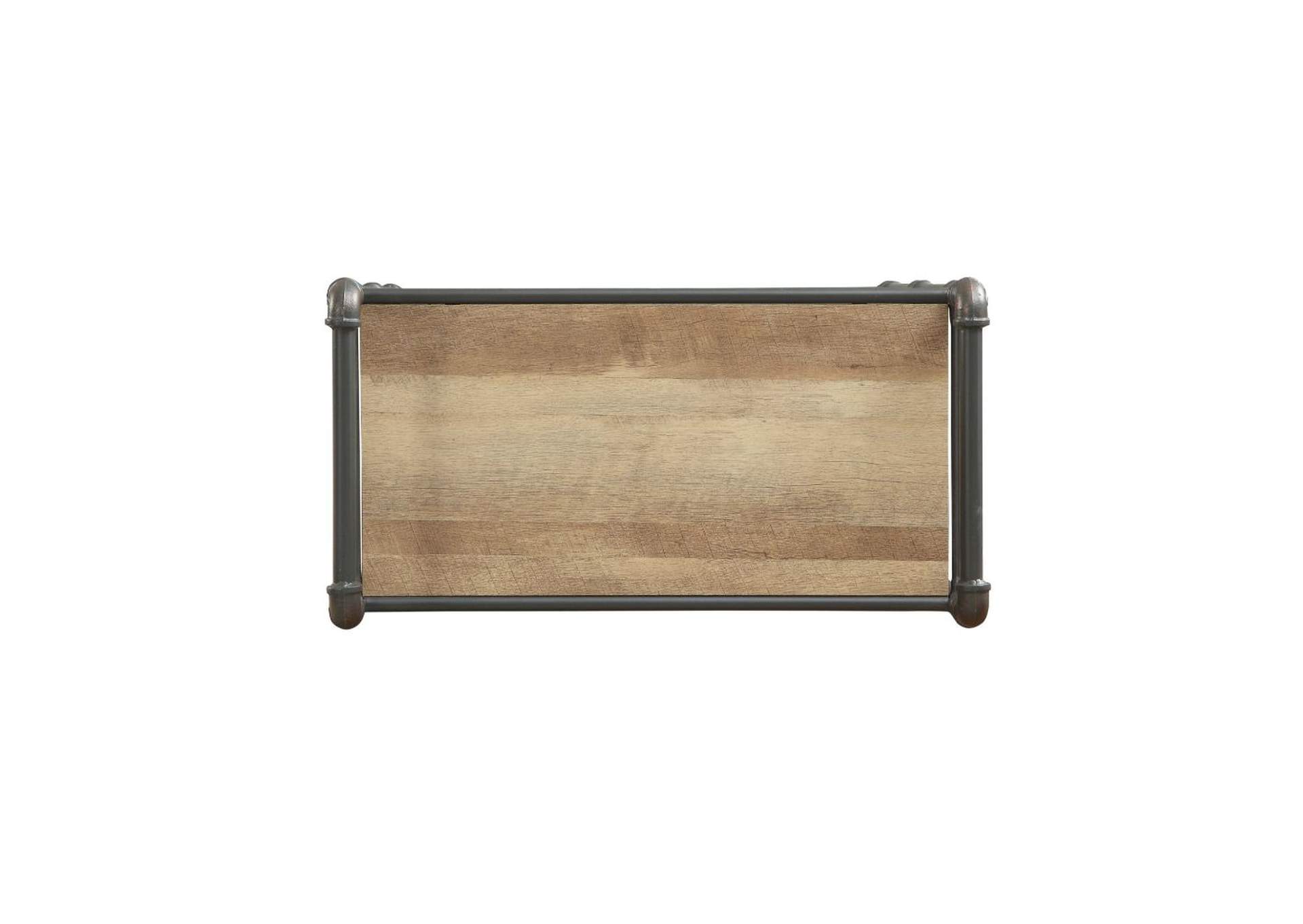 Itzel Bookshelf, Antique Oak and Sandy Gray