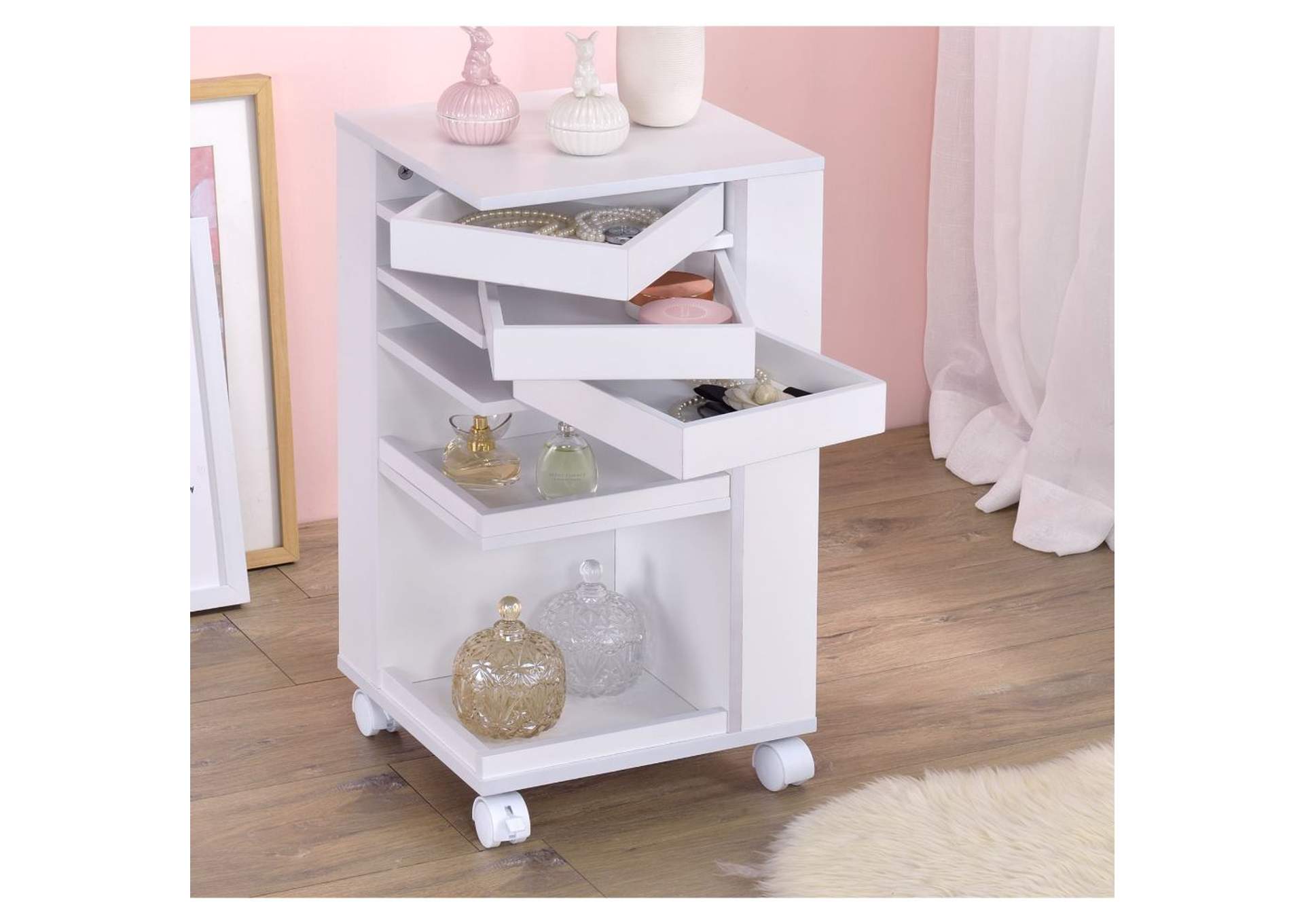 Nariah Storage Cart, White image 1