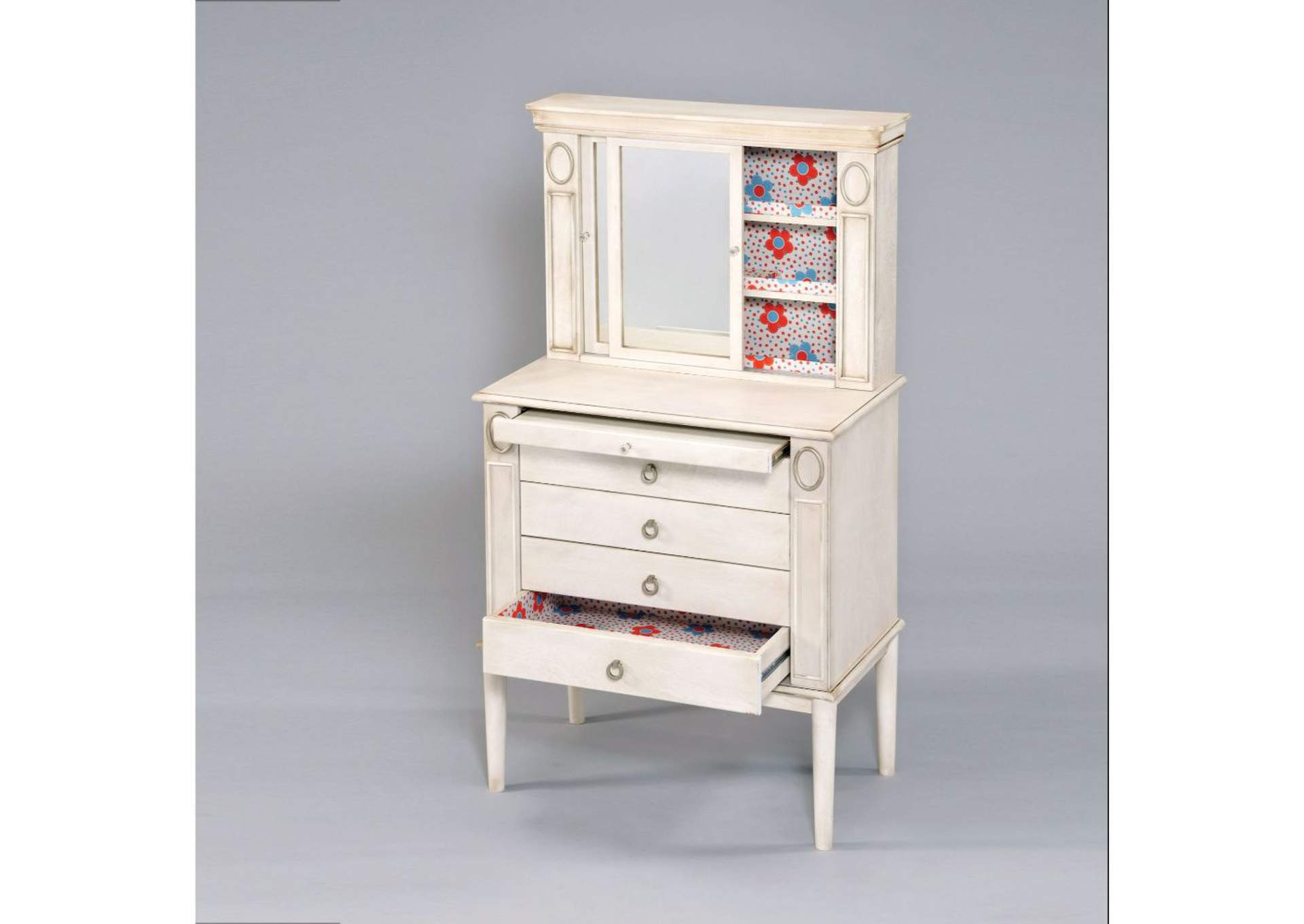 Leven Jewelry Armoire, Antique White - 1 Set in 2 Cartons image 3