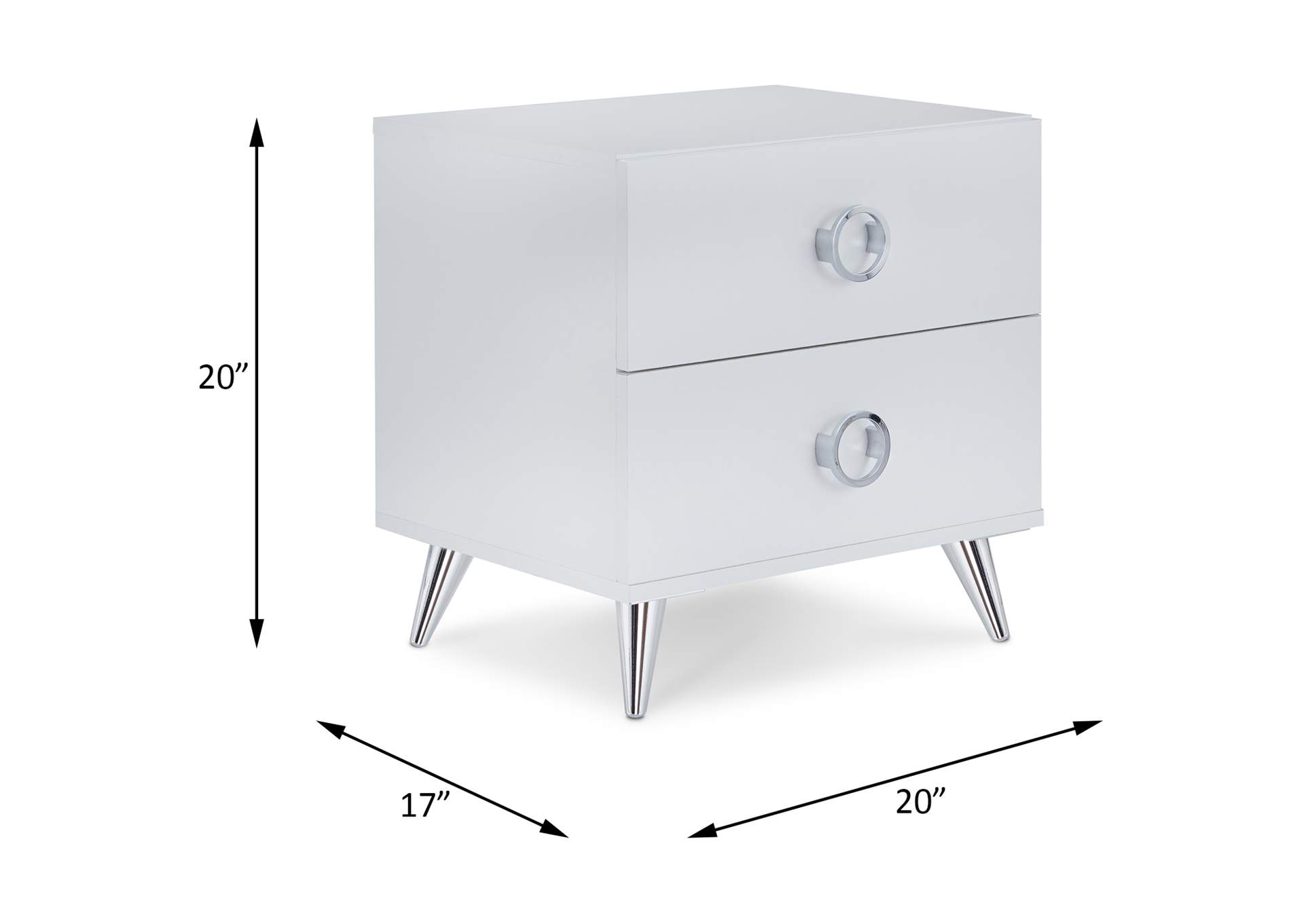 Elms Night Table, White image 12