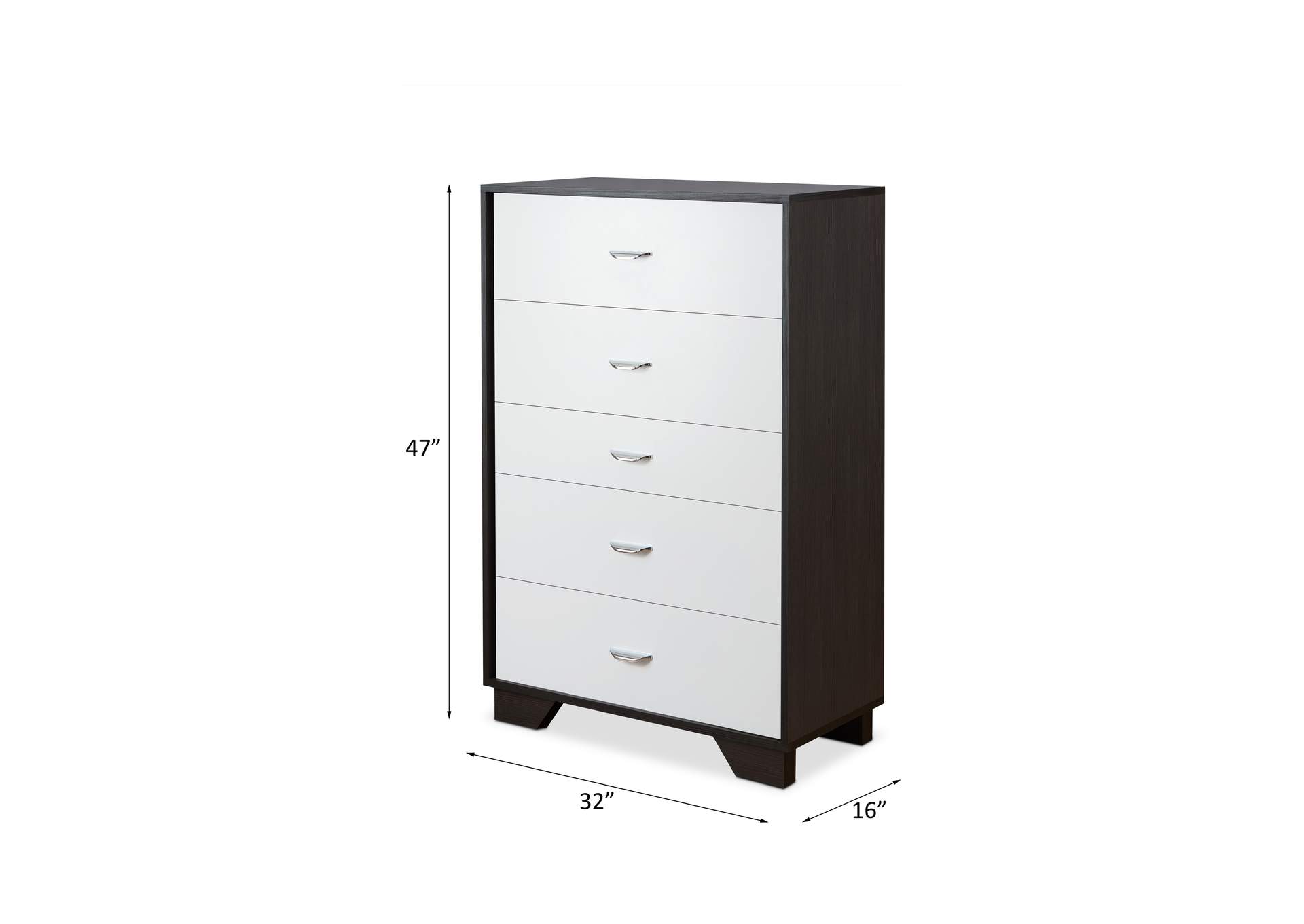 Eloy Chest, White and Espresso