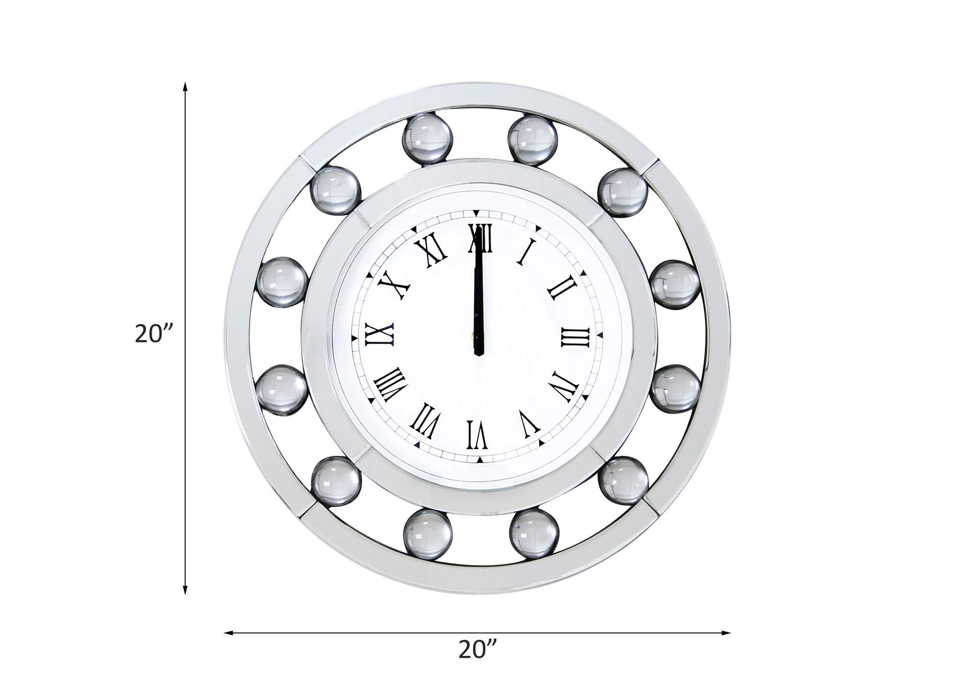 Boffa Wall Clock, Mirrored