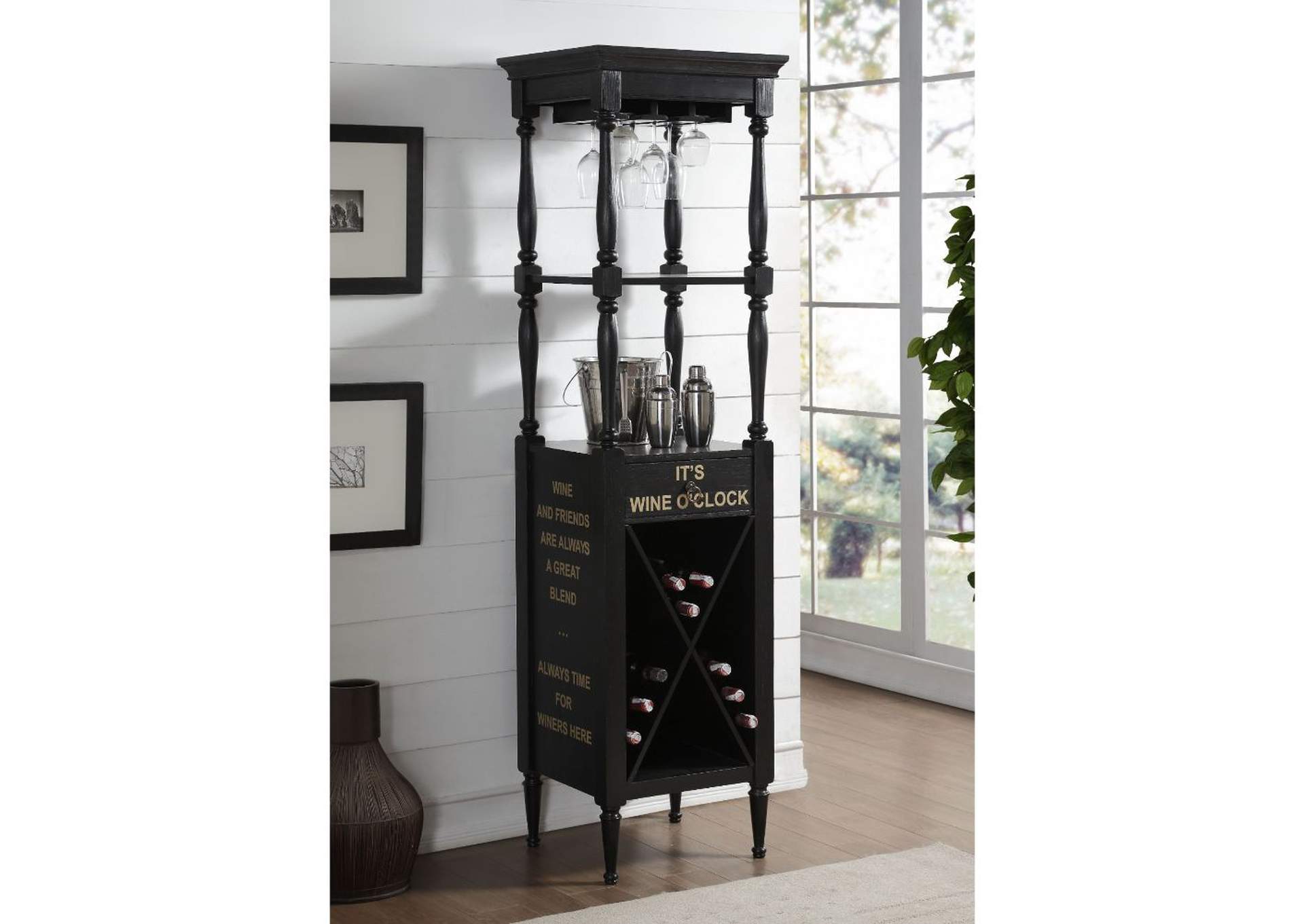 Anthony Wine Cabinet, Antique Black image 8