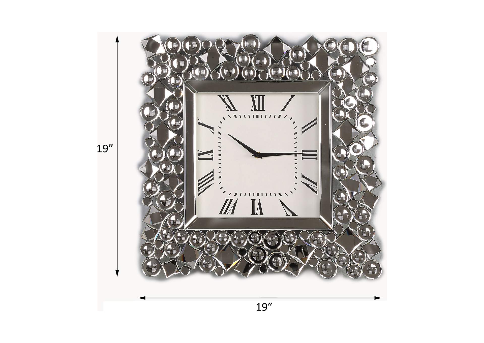 Kachina Wall Clock, Mirrored and Faux Gems image 4