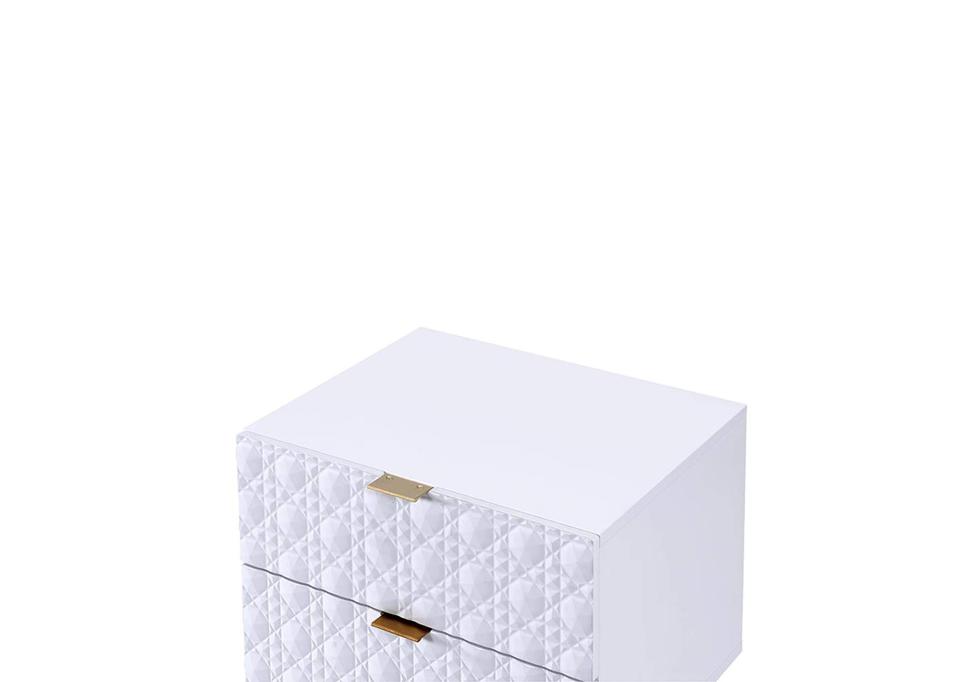 Maisey Ii Night Table, White and Gold image 5