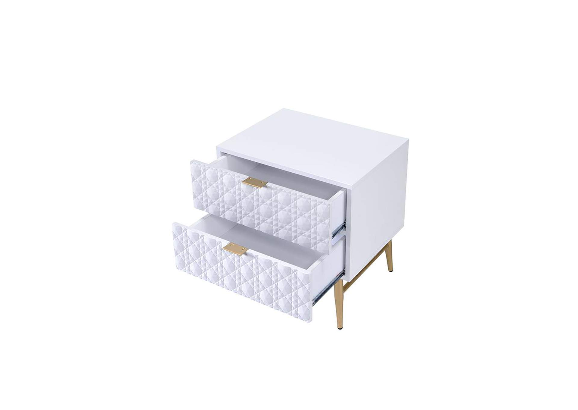 Maisey Ii Night Table, White and Gold image 6
