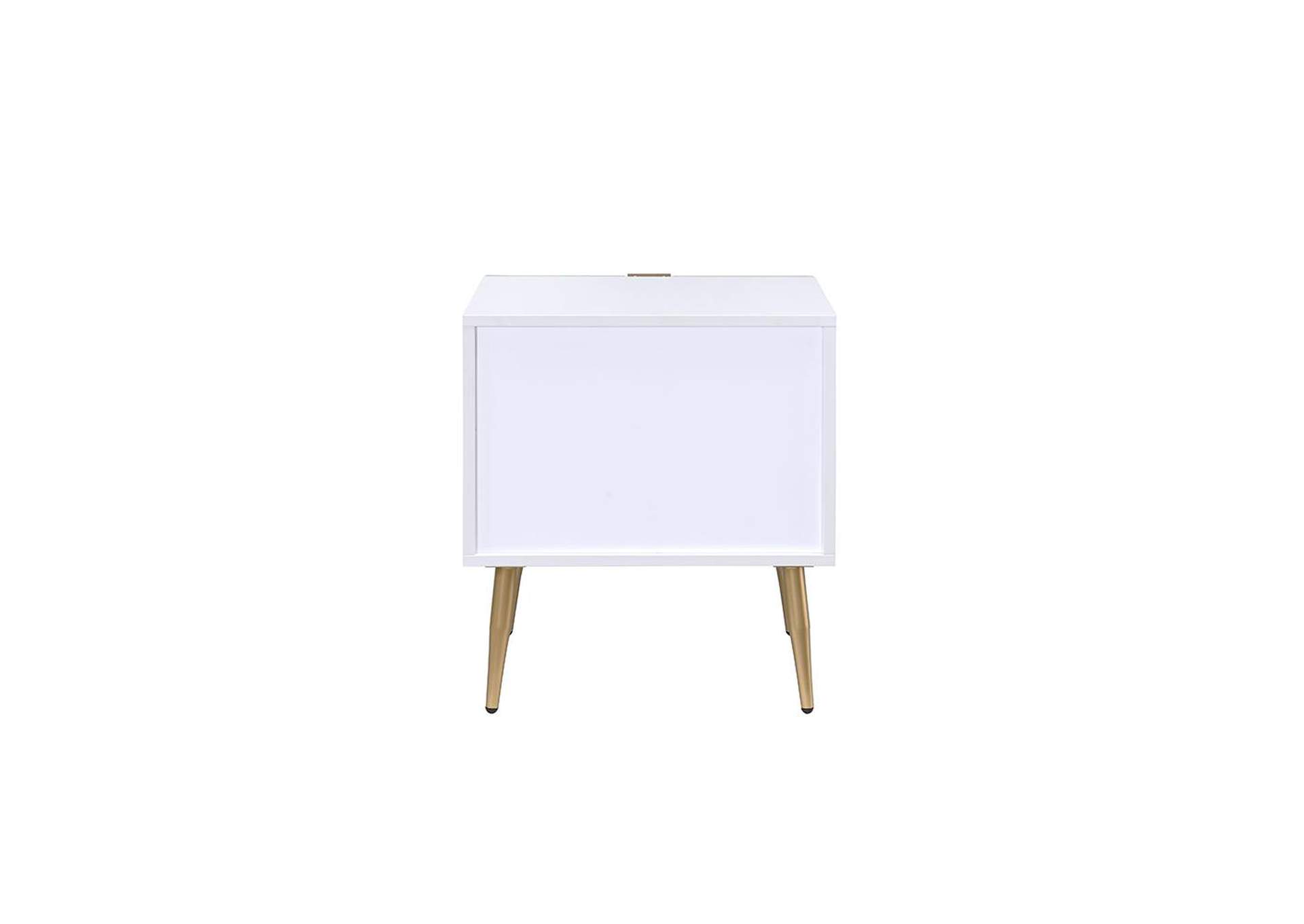 Maisey Ii Night Table, White and Gold image 8