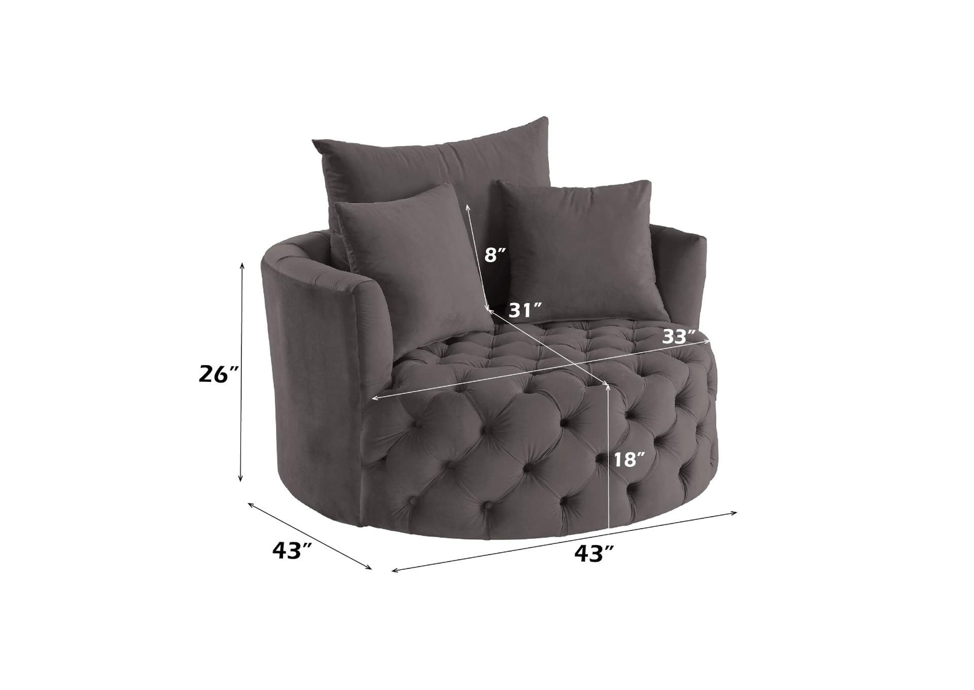 Zunyas Accent Chair with Swivel image 8