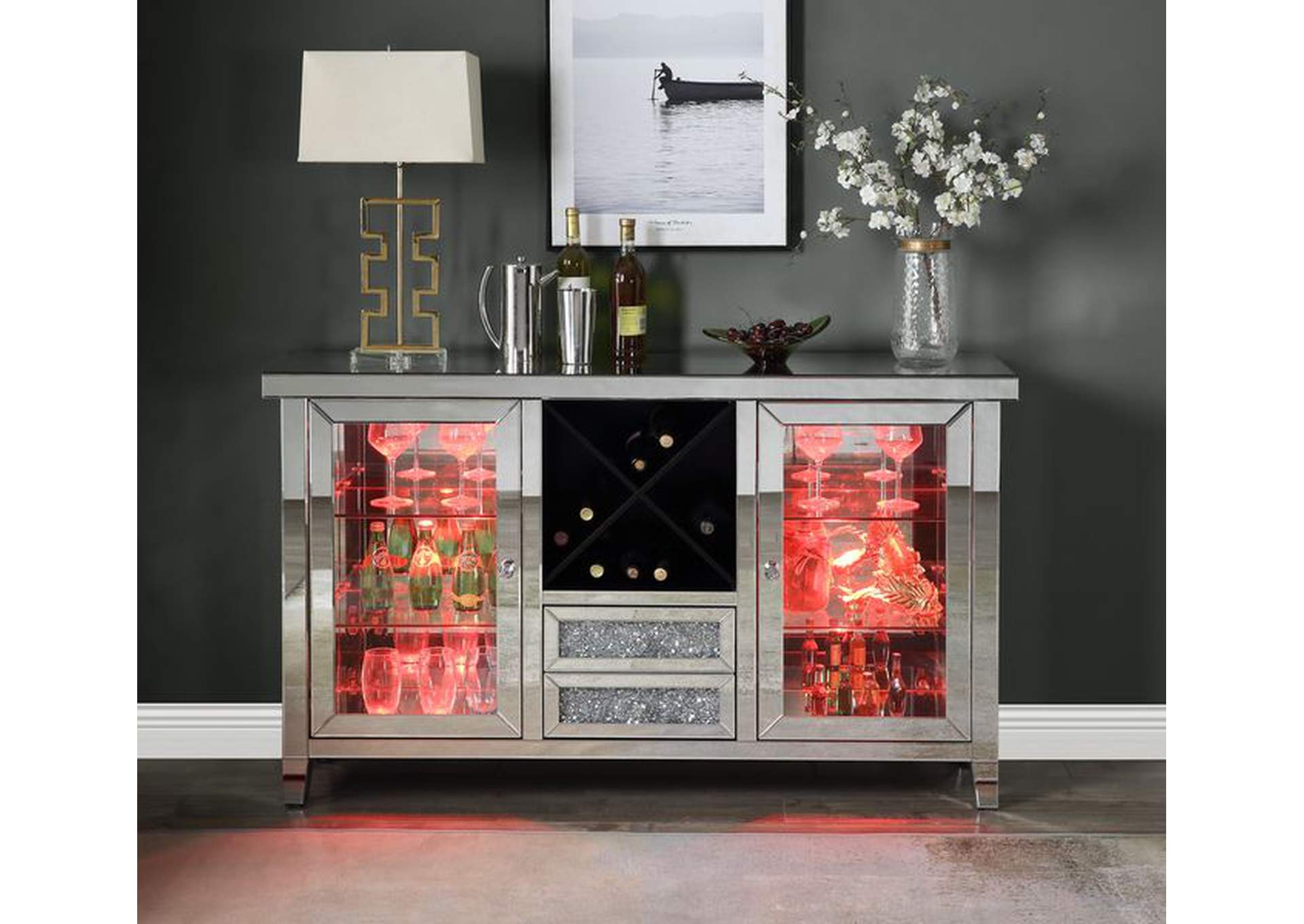 Noralie Wine Cabinet with Led