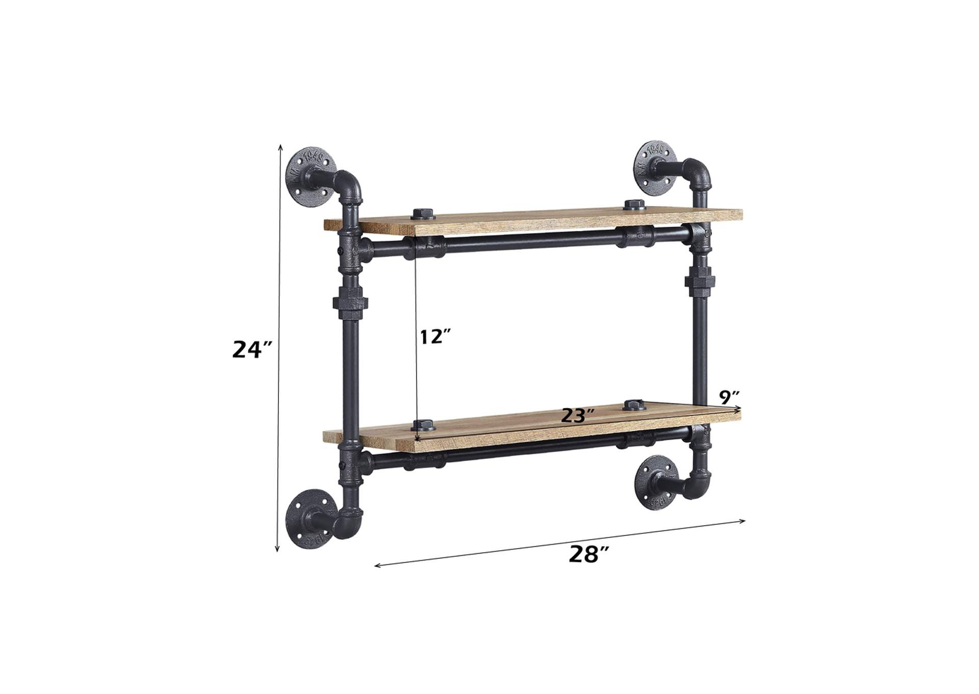 Brantley Wall Rack with 2 Shelves image 8