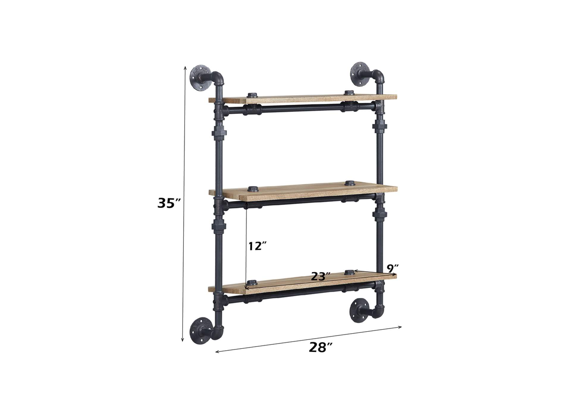 Brantley Wall Rack with 3 Shelves image 7