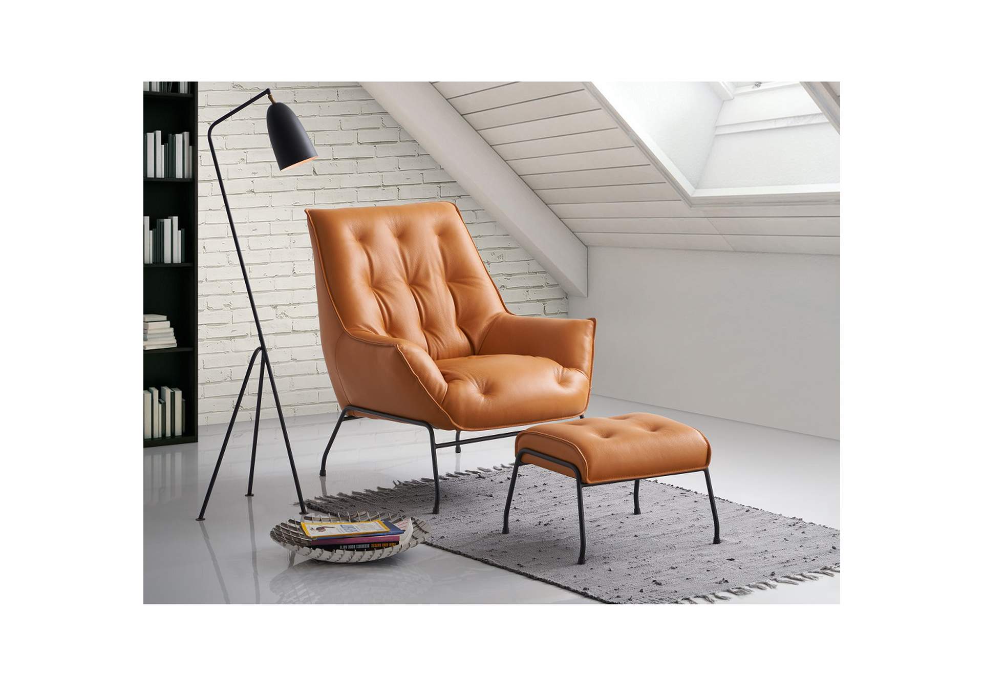 Zusa Accent Chair and Ottoman image 1