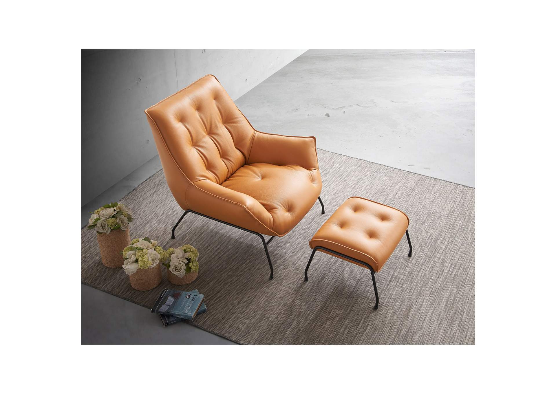 Zusa Accent Chair and Ottoman image 8