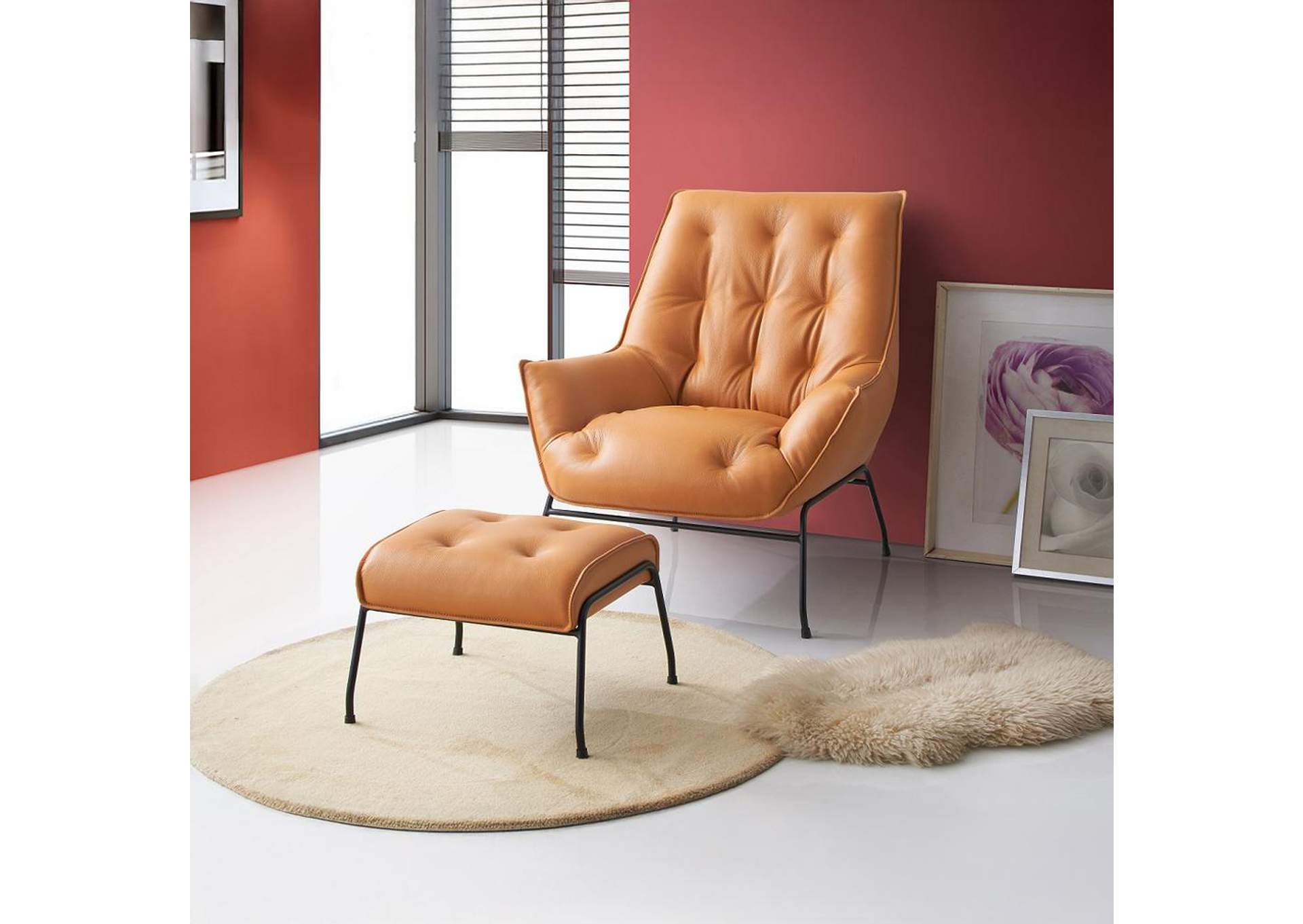 Zusa Accent Chair and Ottoman image 8
