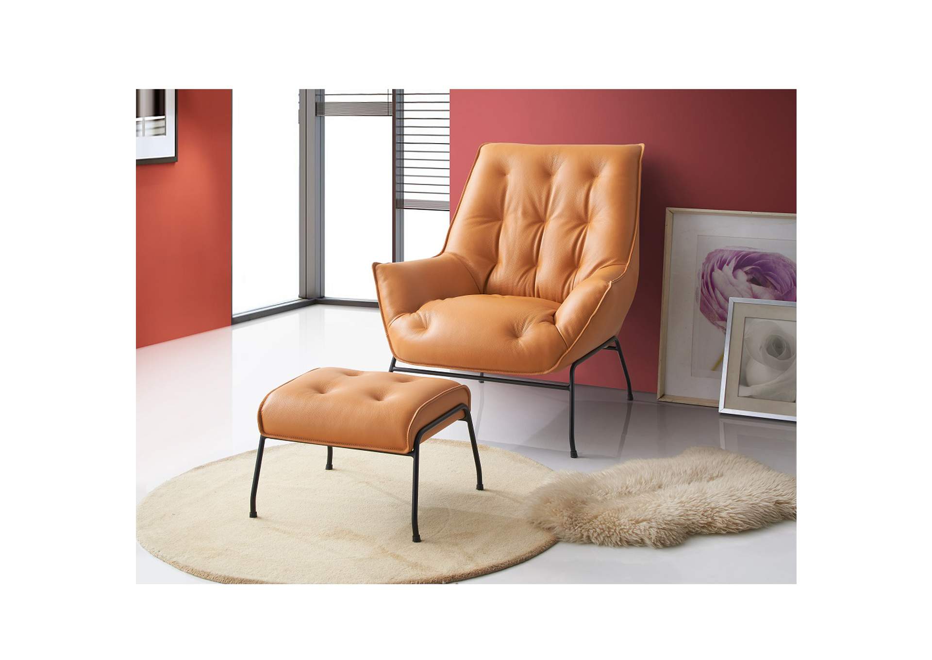 Zusa Accent Chair and Ottoman image 9