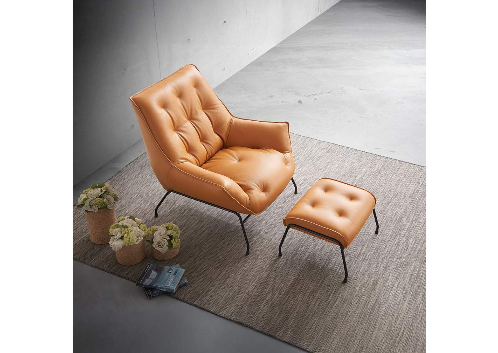 Zusa Accent Chair and Ottoman image 9