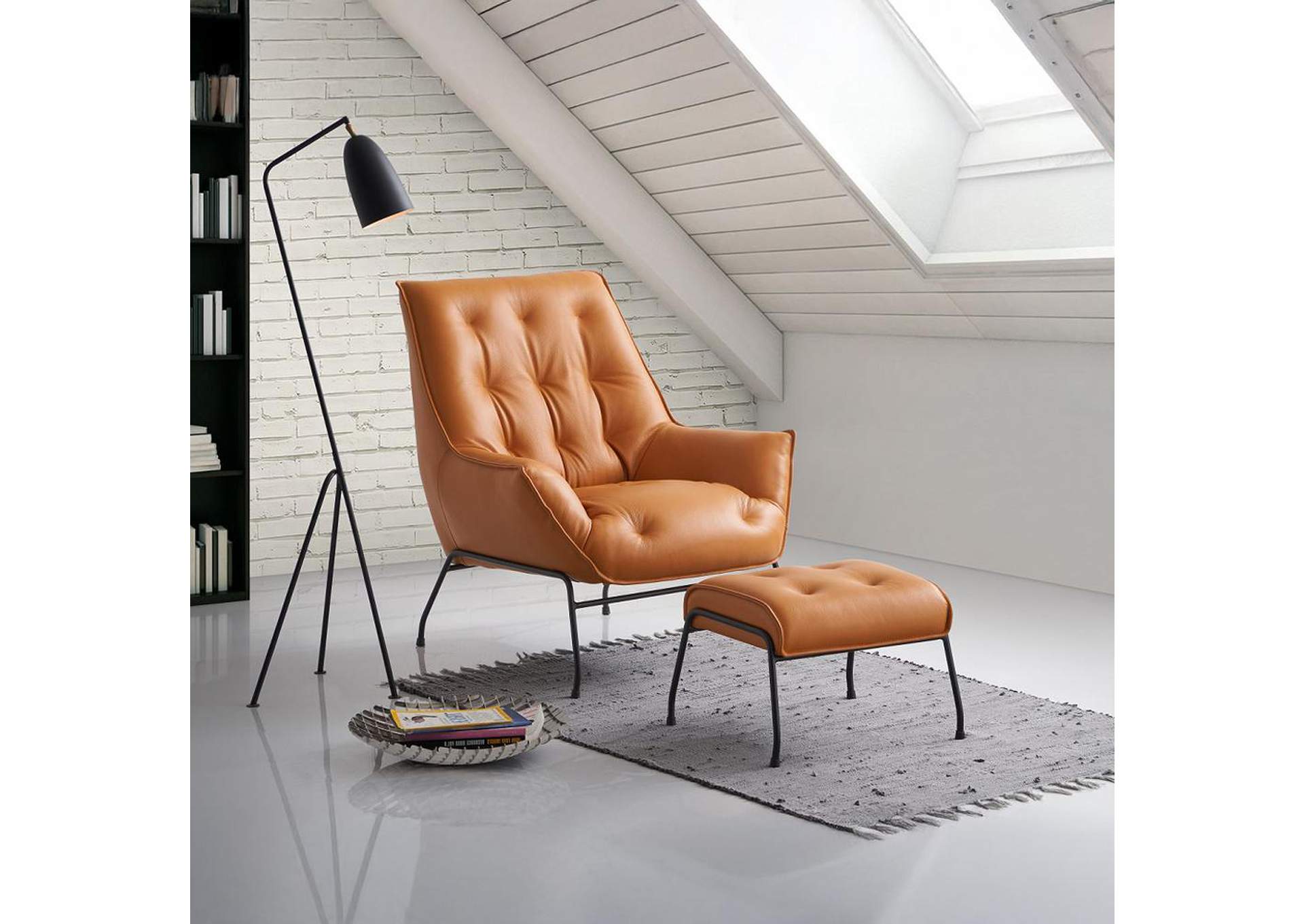 Zusa Accent Chair and Ottoman image 1