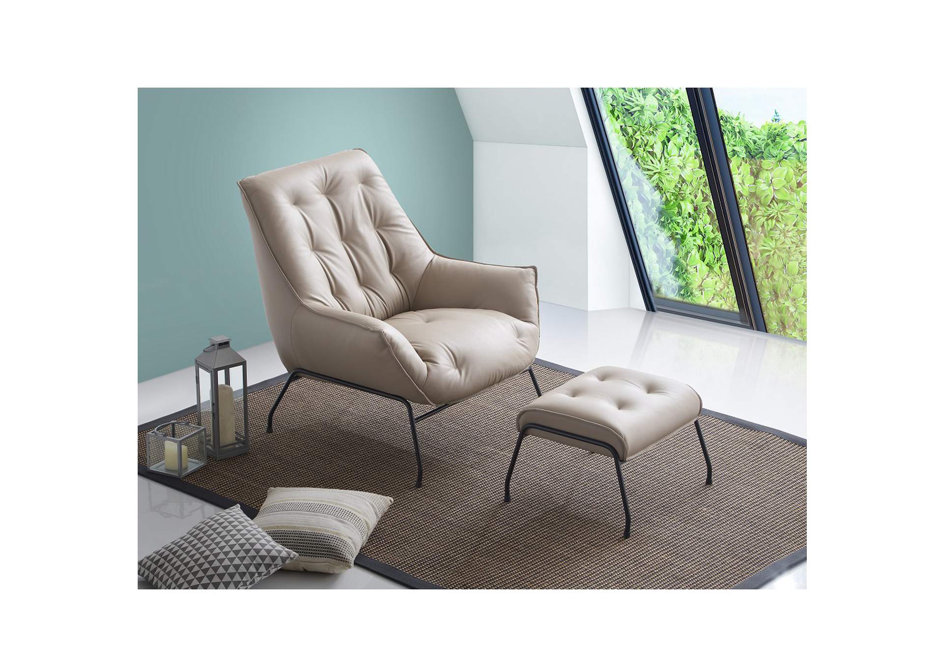 Zusa Accent Chair and Ottoman image 7