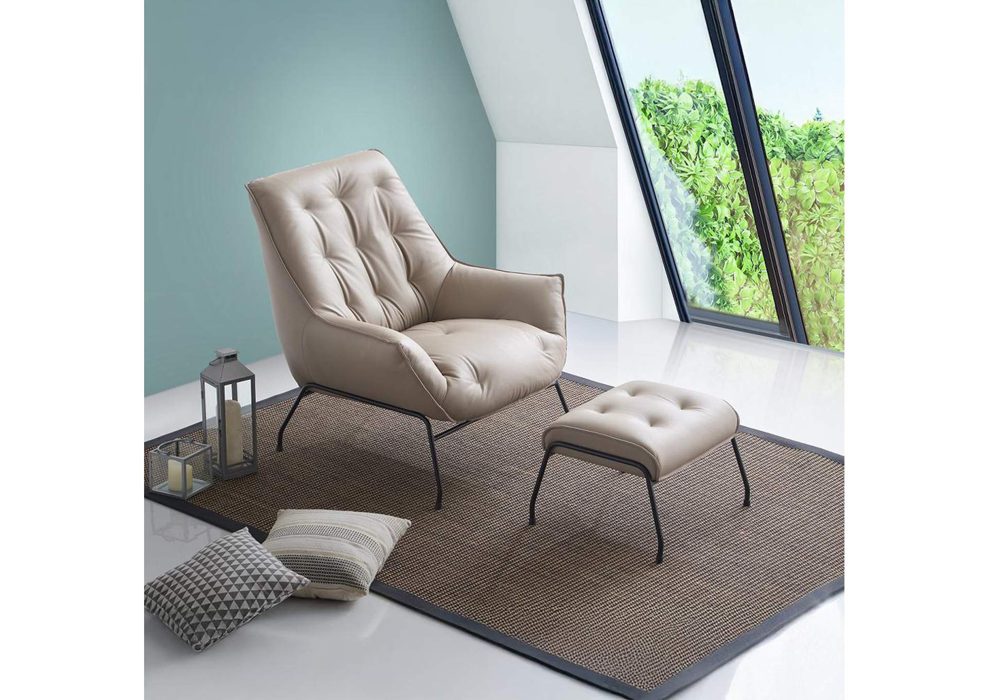 Zusa Accent Chair and Ottoman image 7