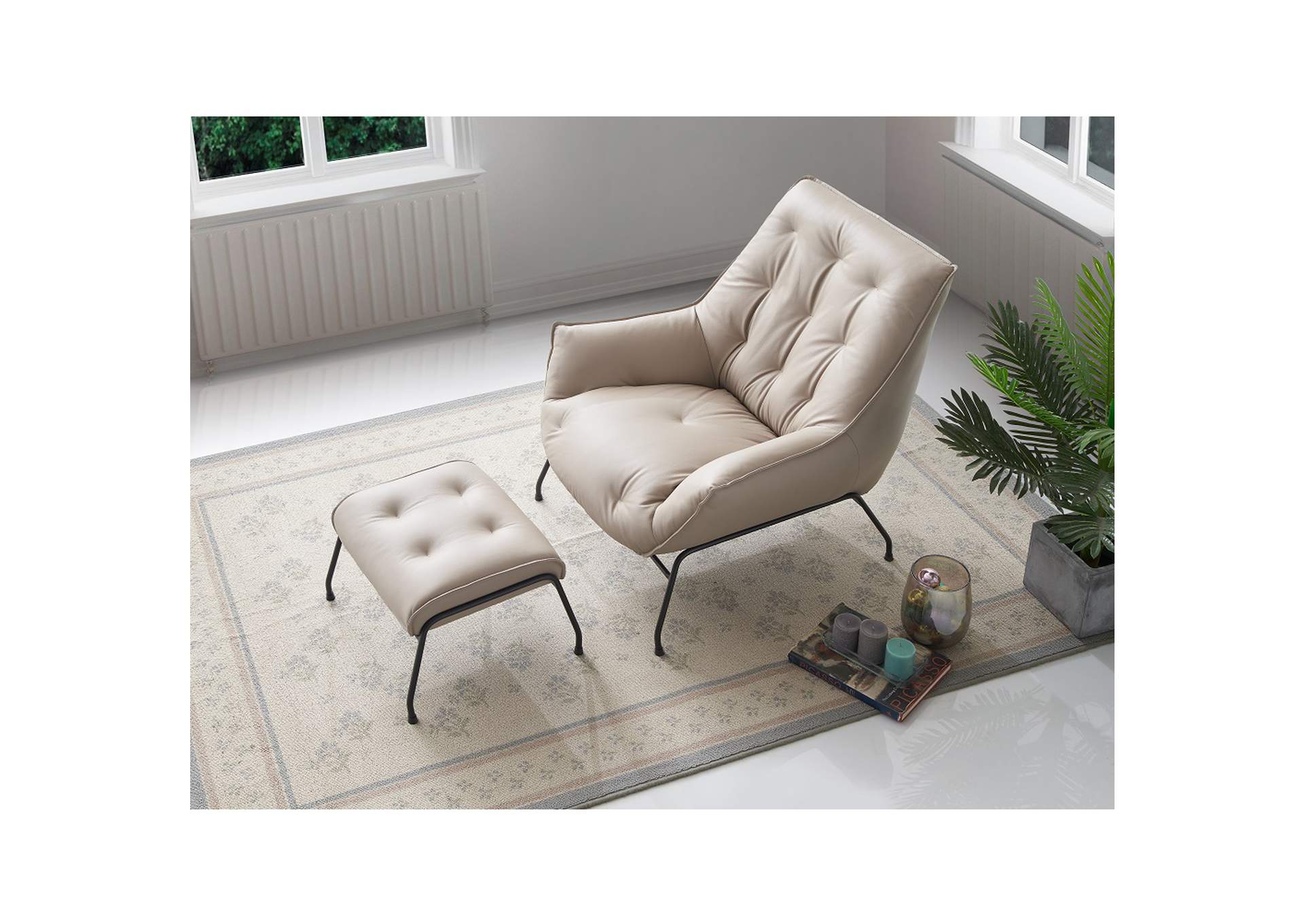 Zusa Accent Chair and Ottoman image 8
