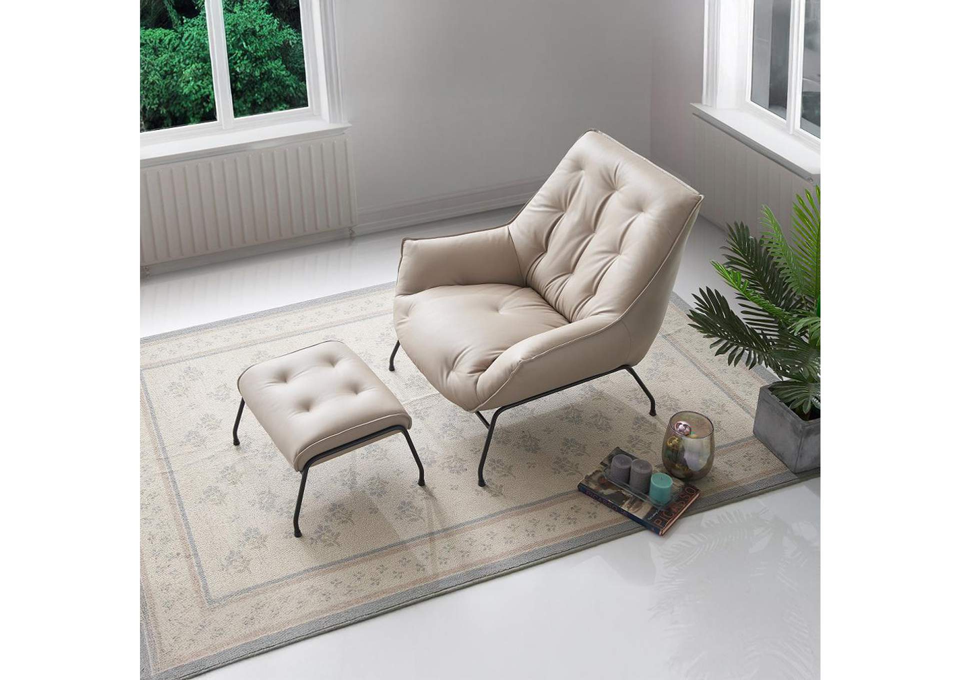 Zusa Accent Chair and Ottoman image 8