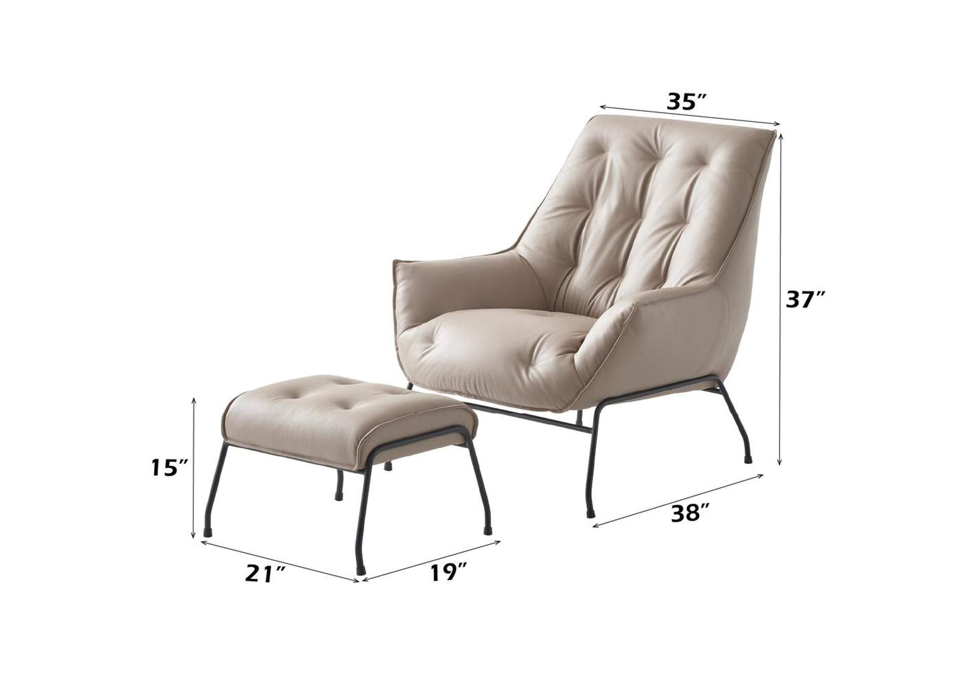 Zusa Accent Chair and Ottoman image 10