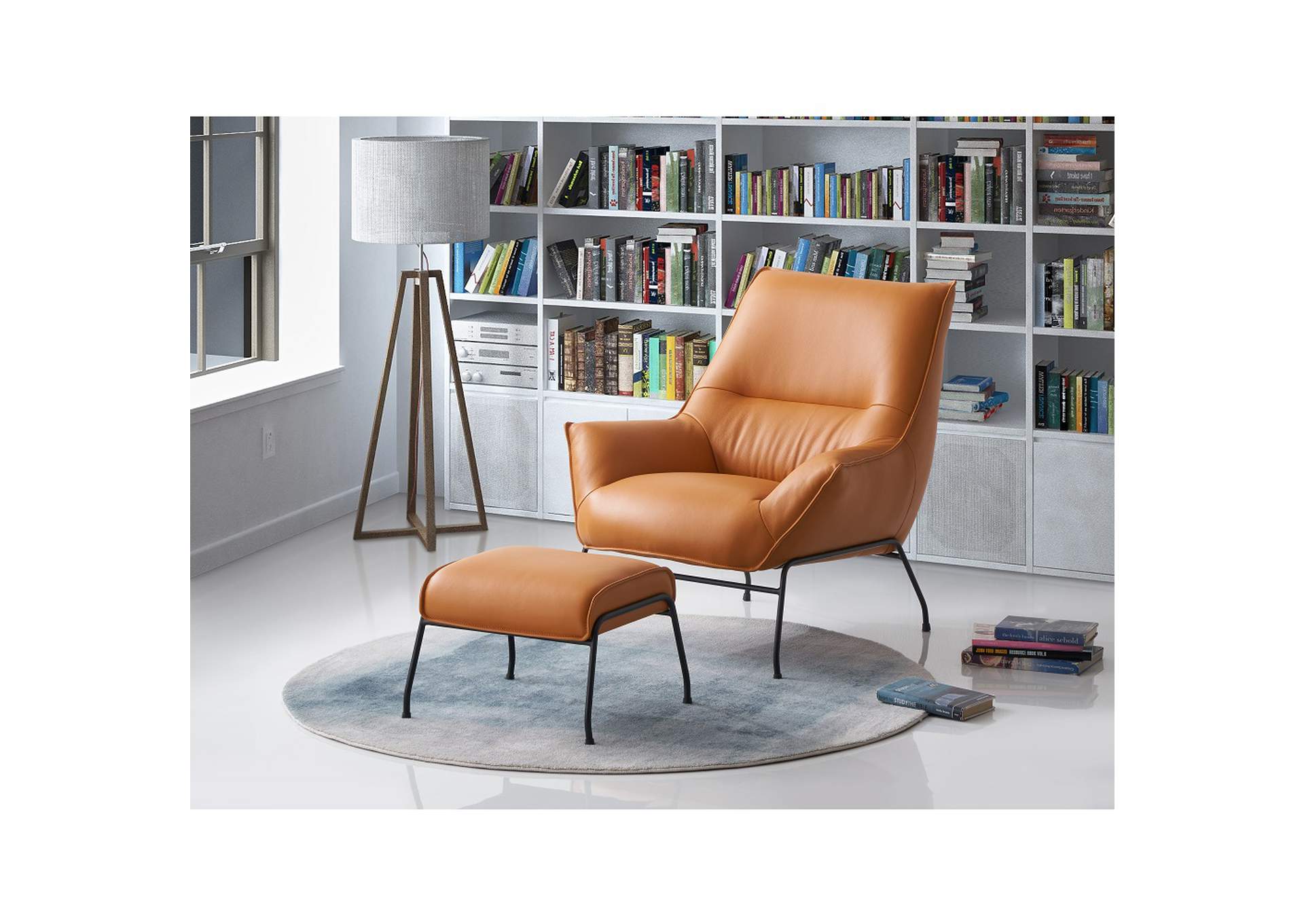 Jabel Accent Chair and Ottoman image 1