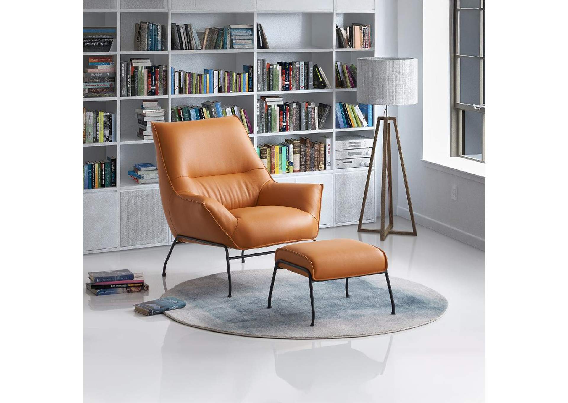 Jabel Accent Chair and Ottoman image 1