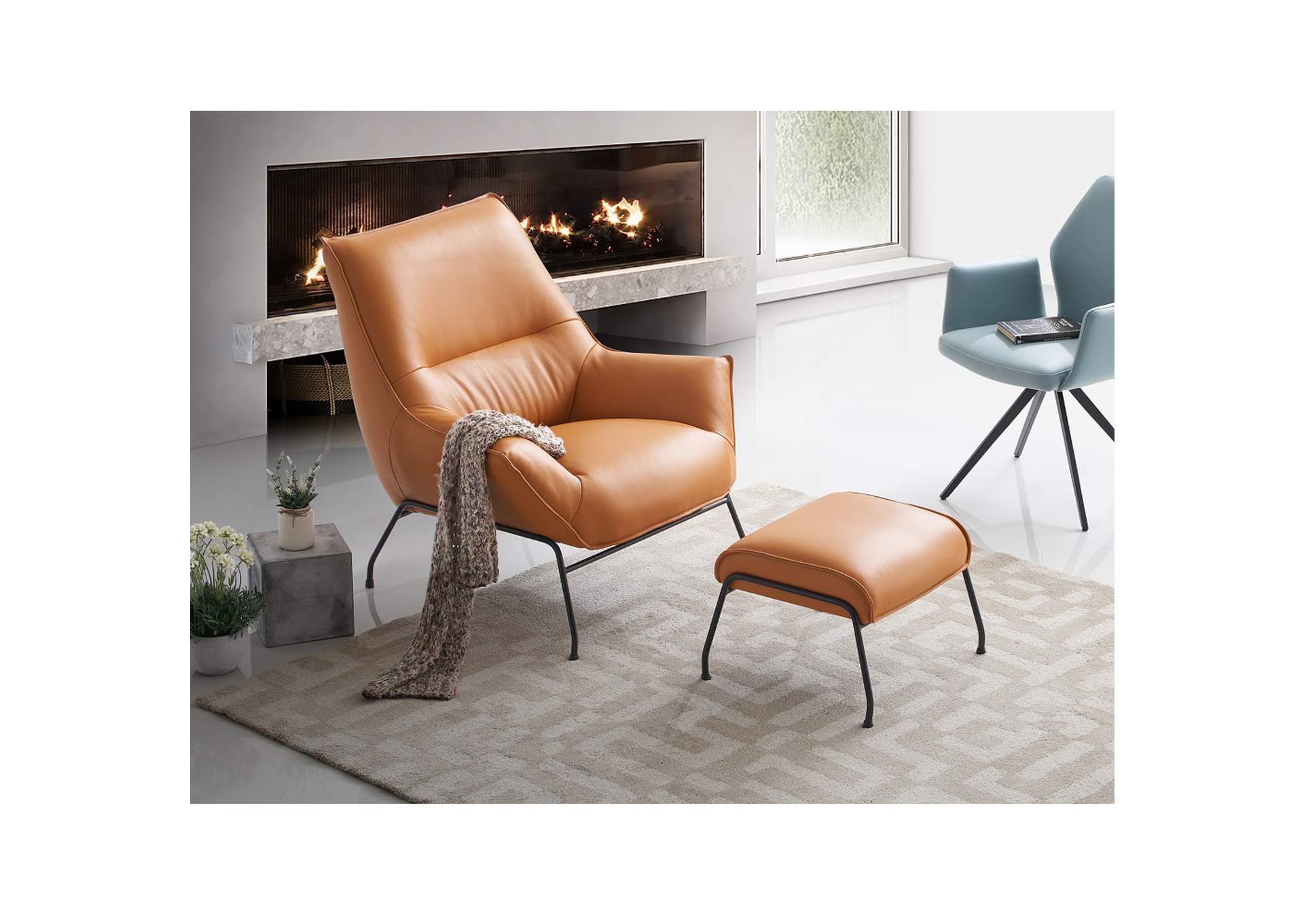 Jabel Accent Chair and Ottoman image 7