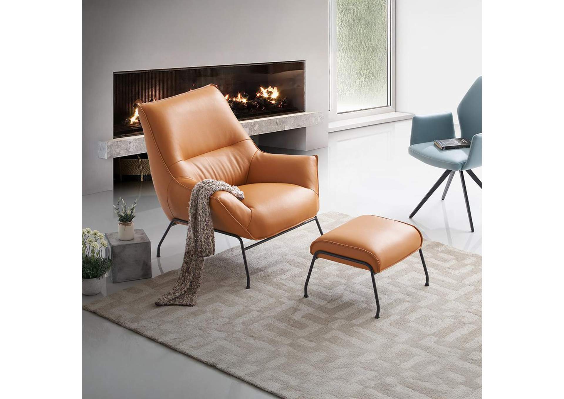 Jabel Accent Chair and Ottoman image 11