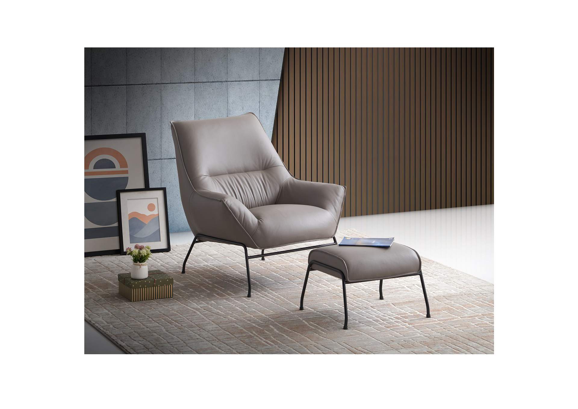 Jabel Accent Chair and Ottoman image 1
