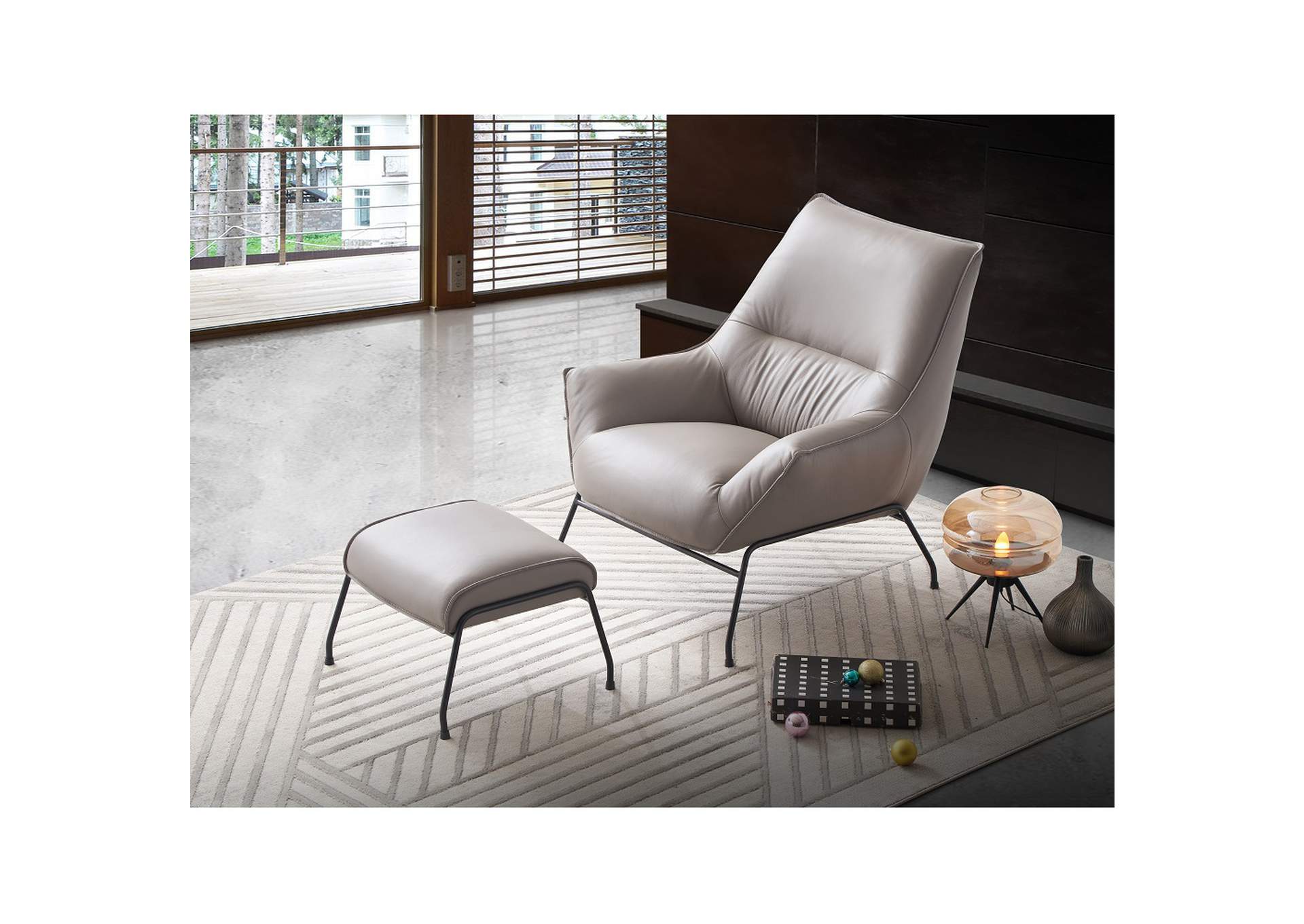 Jabel Accent Chair and Ottoman image 7