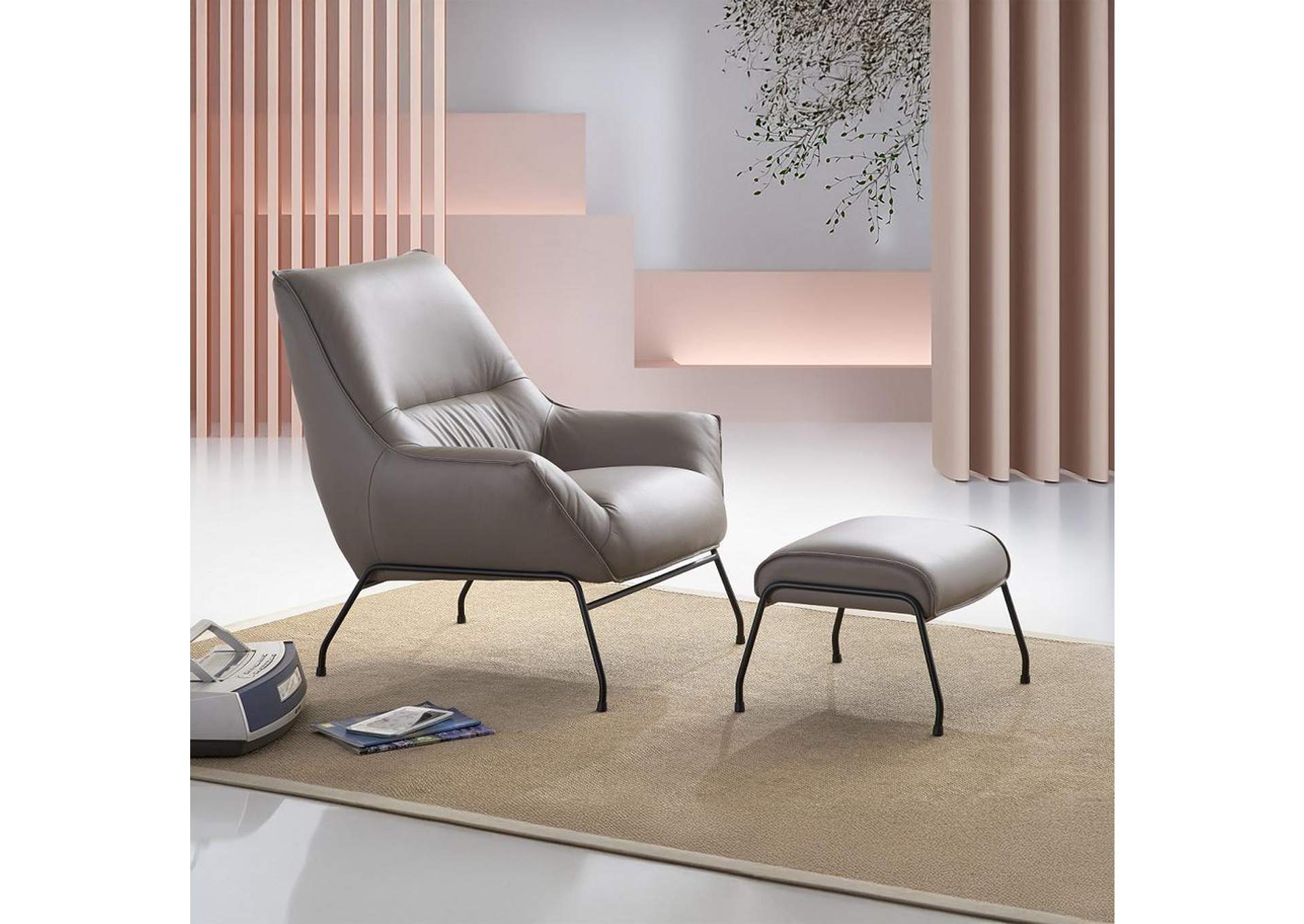 Jabel Accent Chair and Ottoman image 7