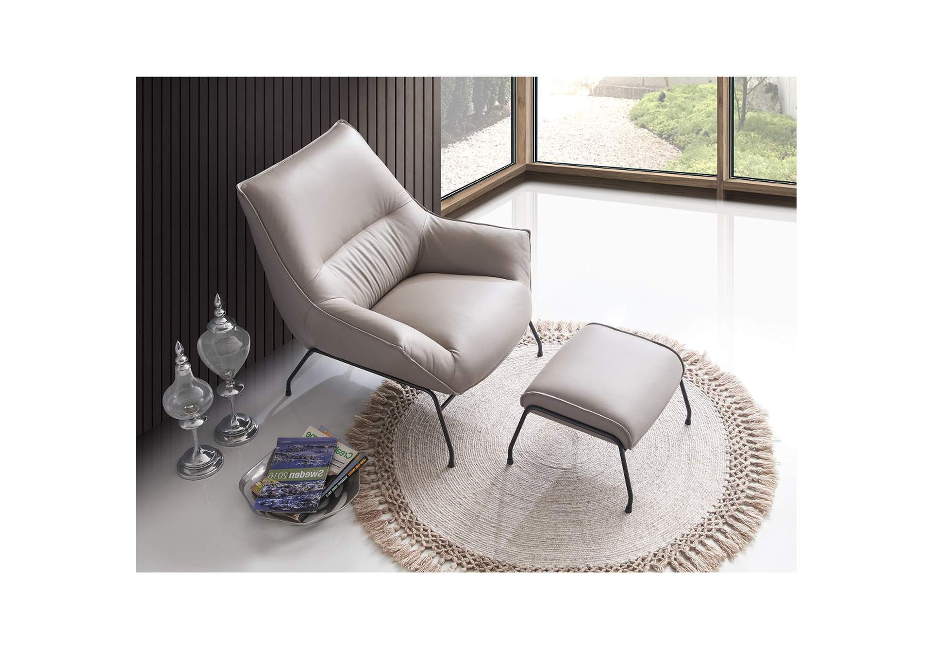 Jabel Accent Chair and Ottoman image 8