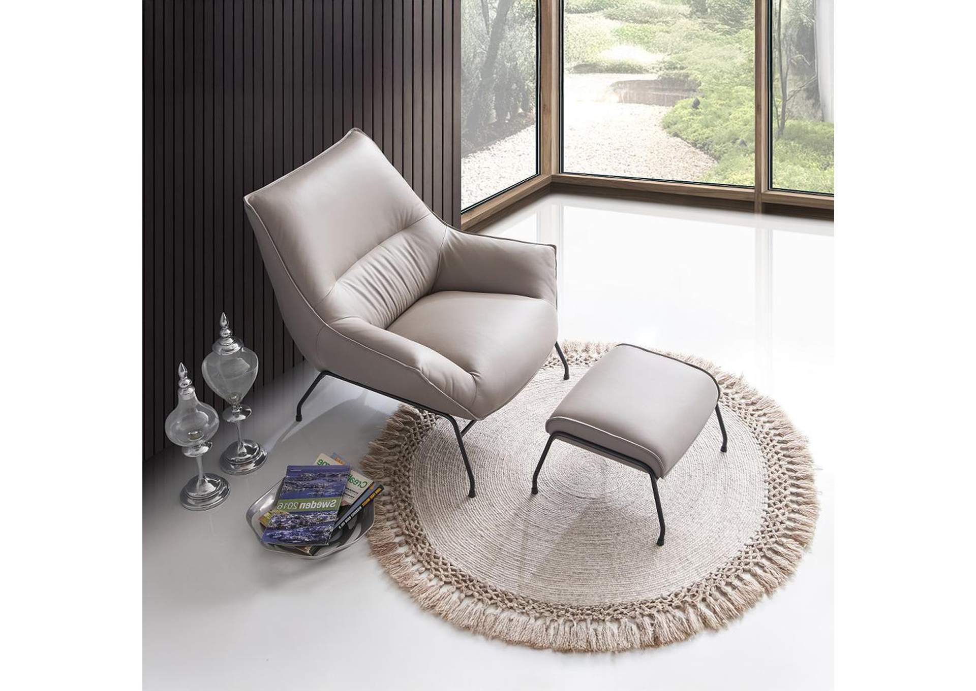 Jabel Accent Chair and Ottoman image 9