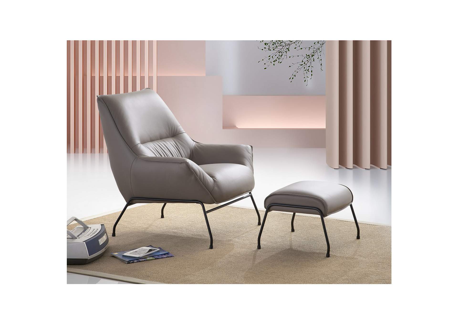 Jabel Accent Chair and Ottoman image 10