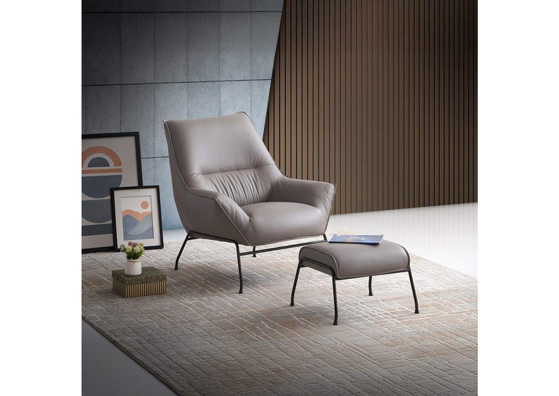 Jabel Accent Chair and Ottoman image 1