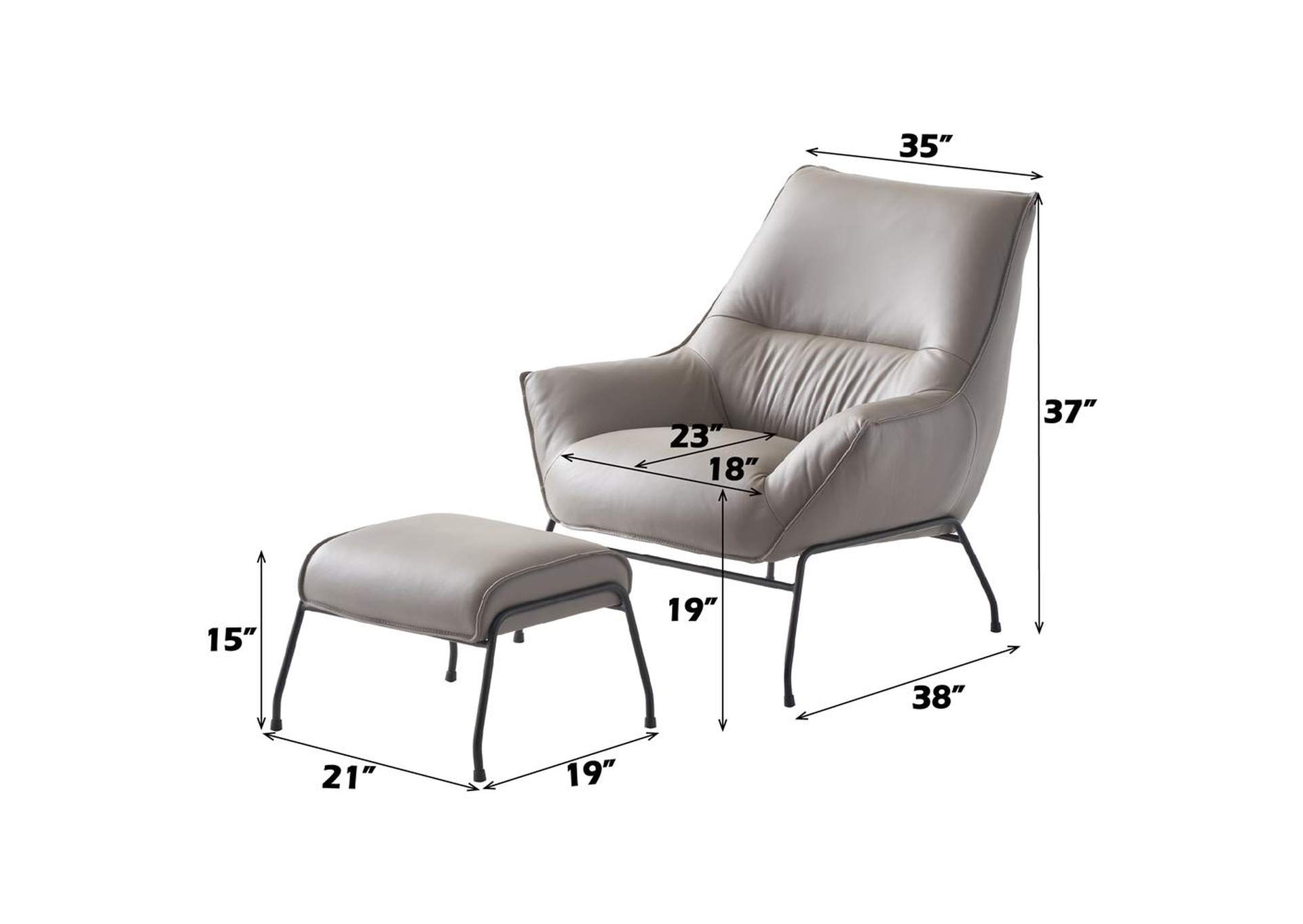 Jabel Accent Chair and Ottoman image 10