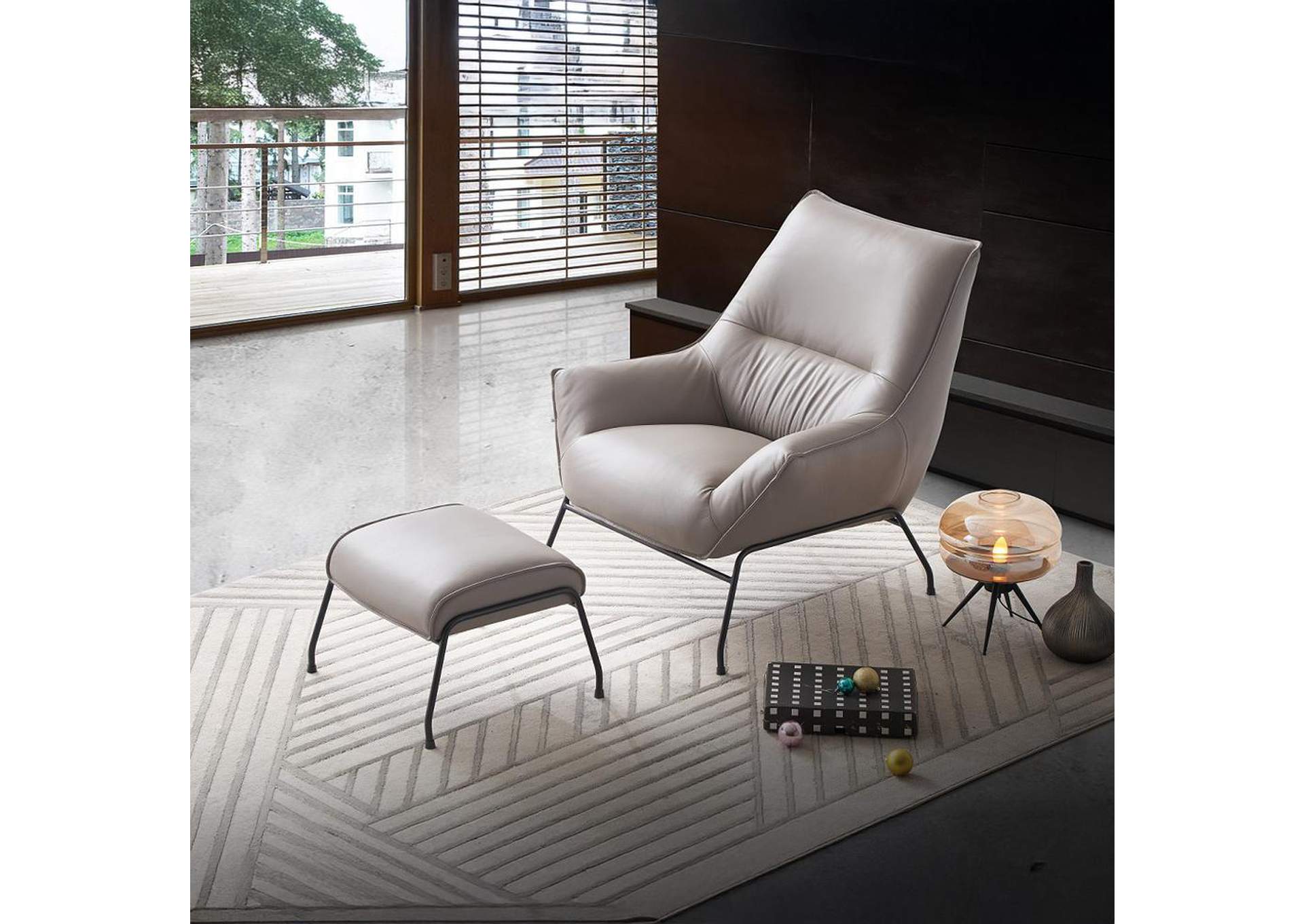 Jabel Accent Chair and Ottoman image 11