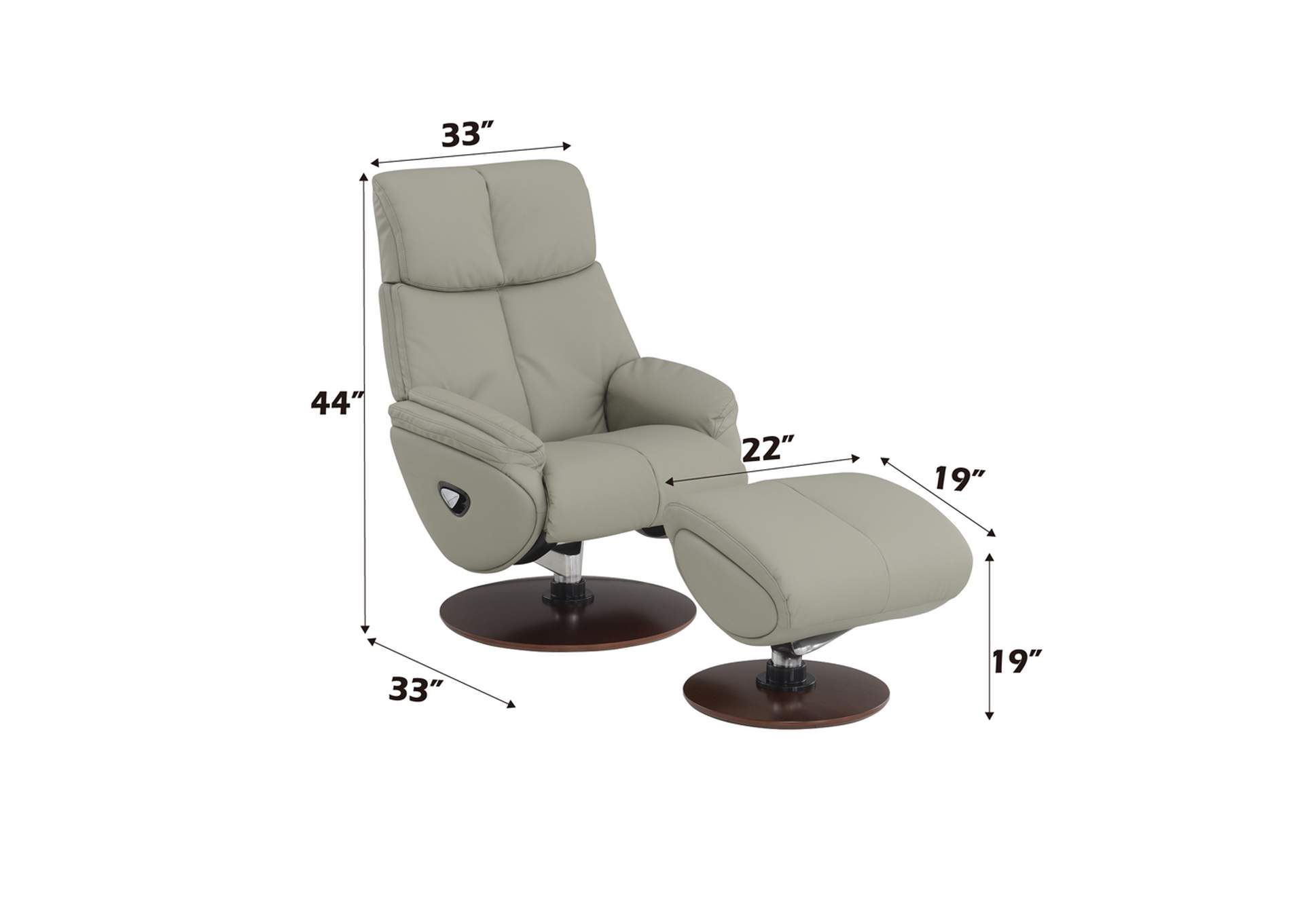 Kandoro Motion Accent Chair with Swivel and Ottoman