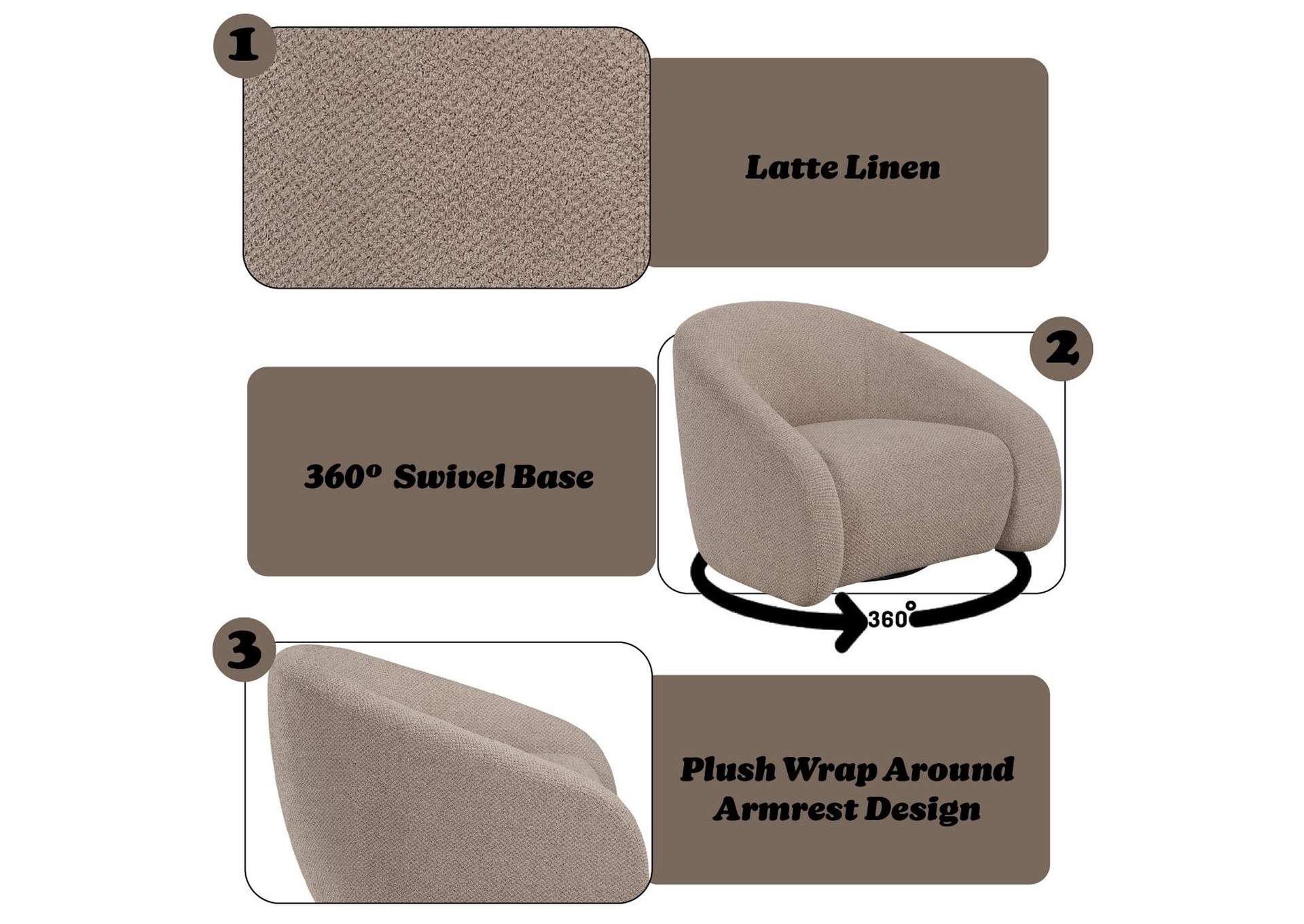 Zoey Accent Chair with Swivel image 8