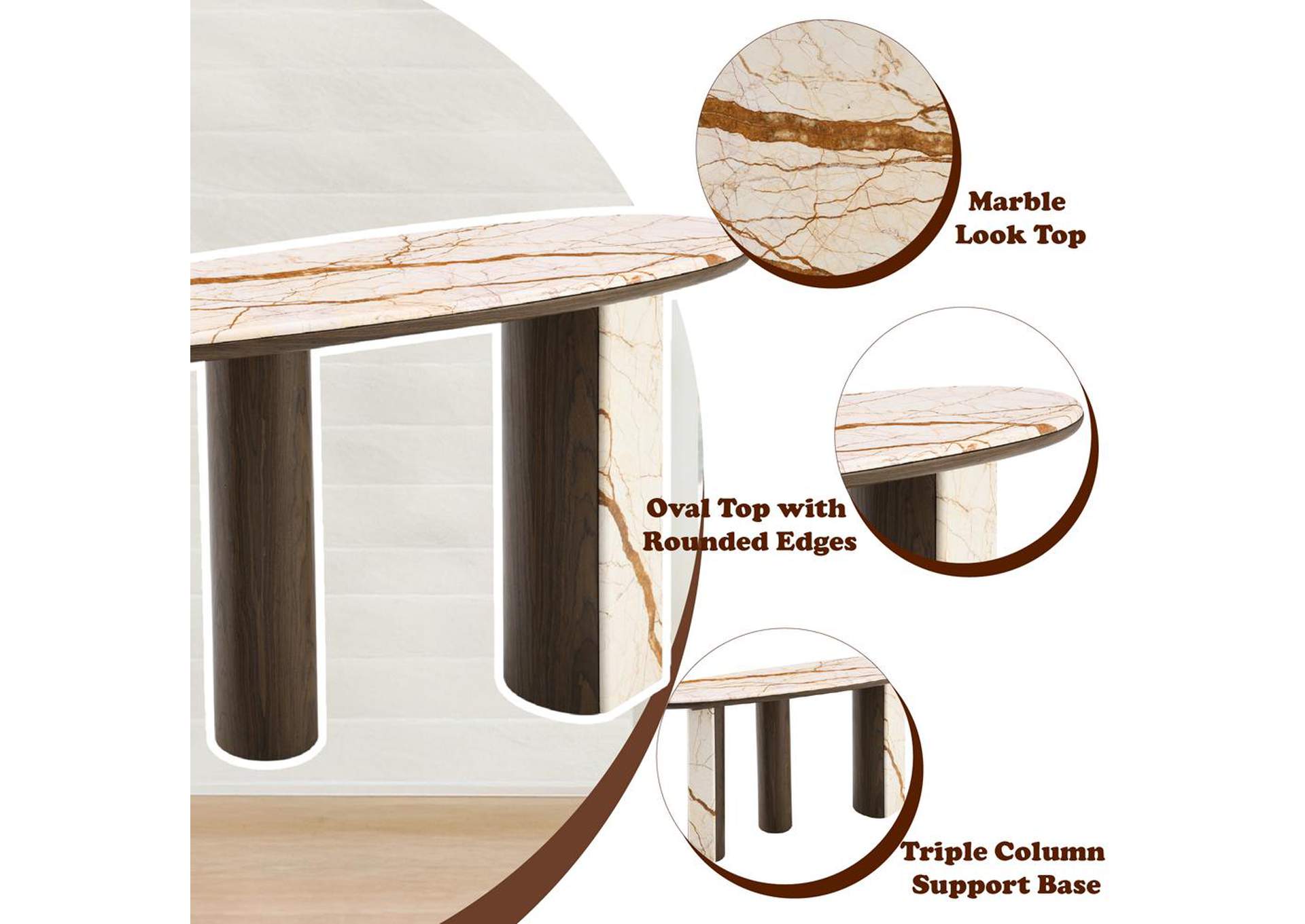 Haidar Console Table with Marble Top image 8