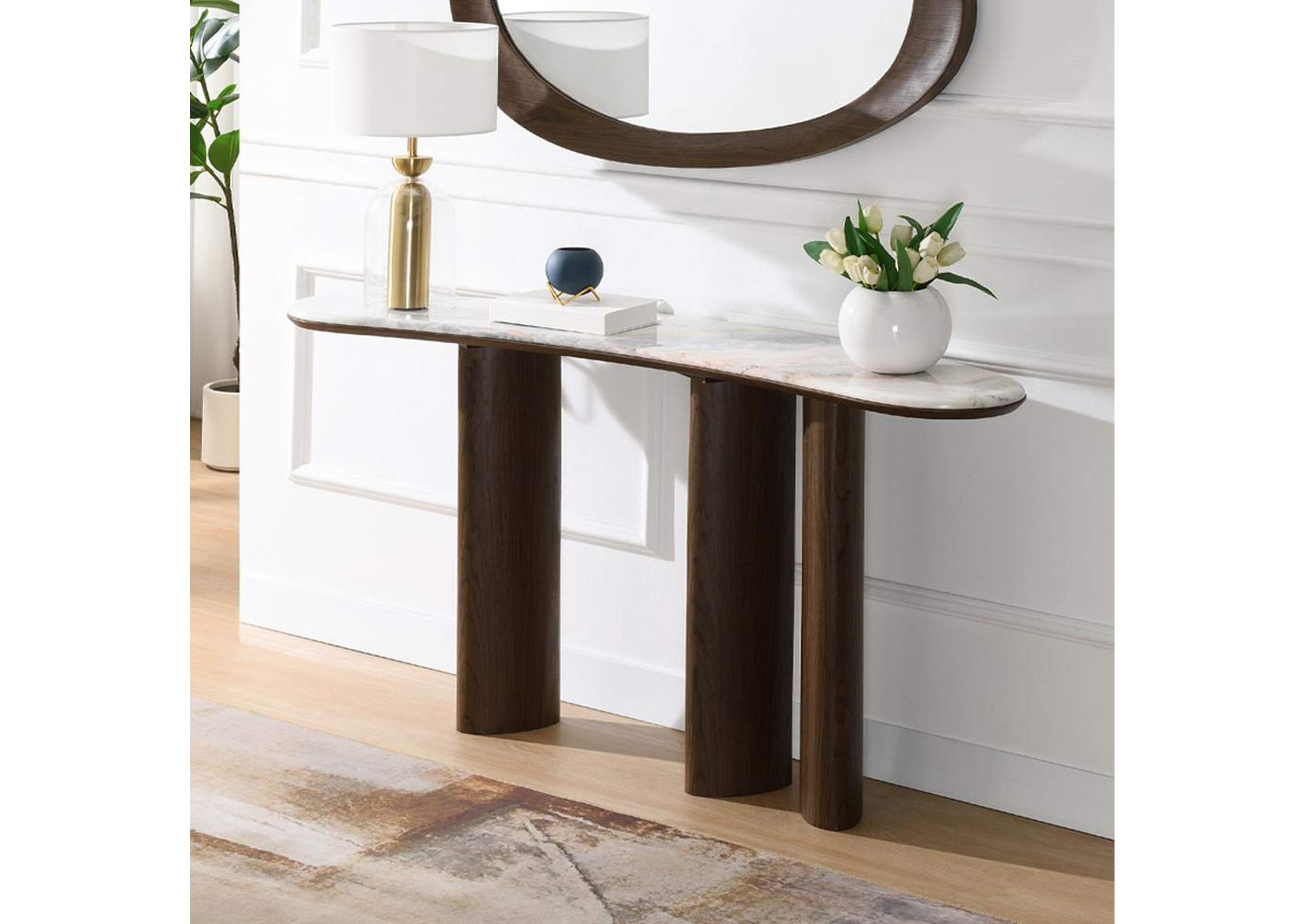 Hanale Console Table with Natural Marble image 1