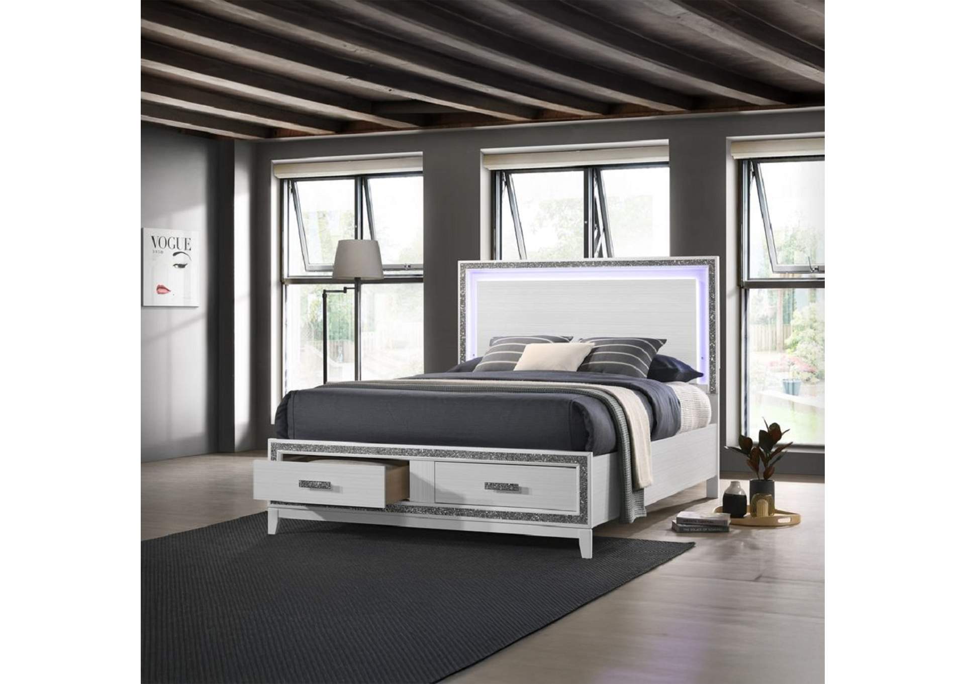 Haiden Ek Bed with Led and Storage image 1