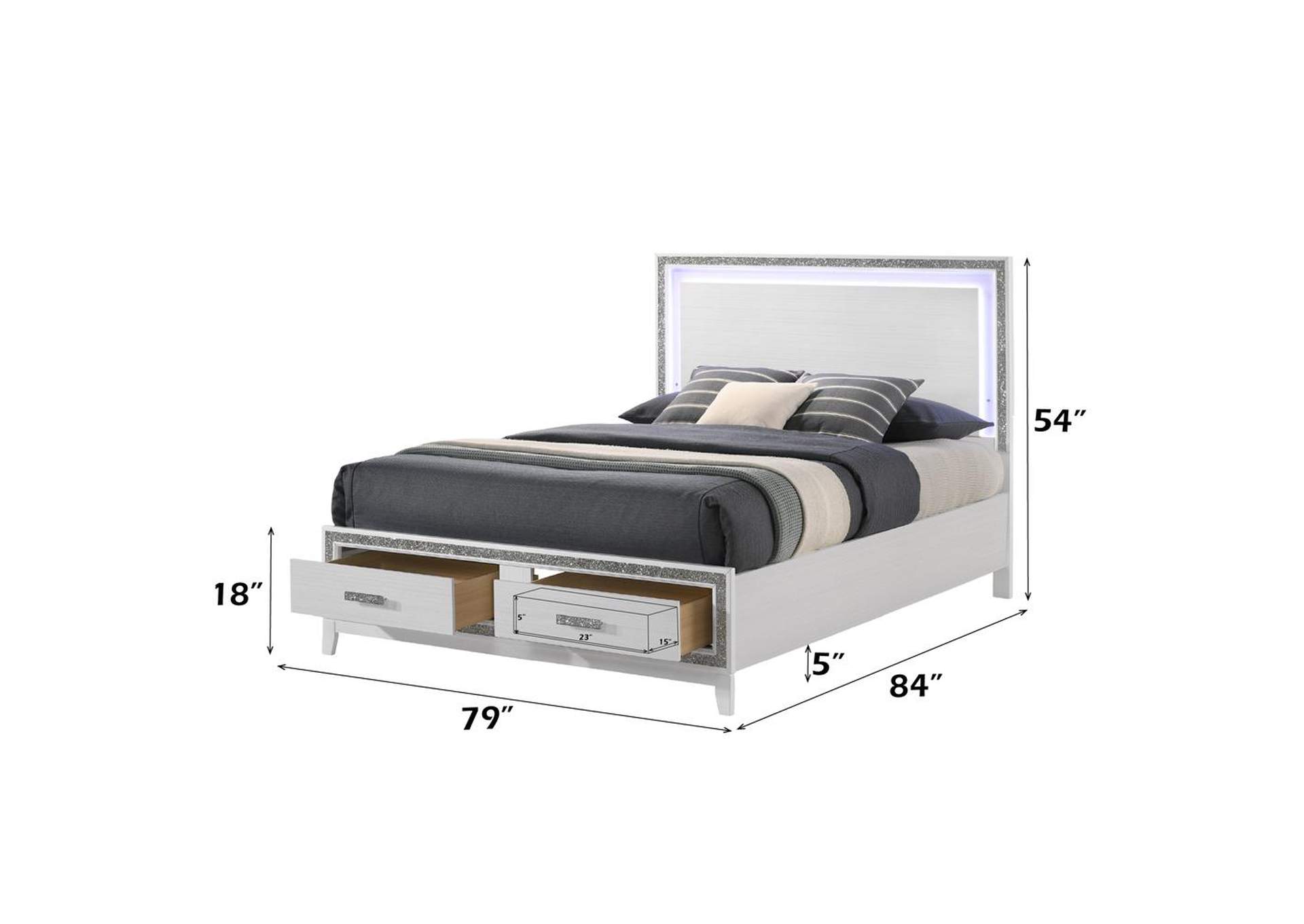 Haiden Ek Bed with Led and Storage image 9